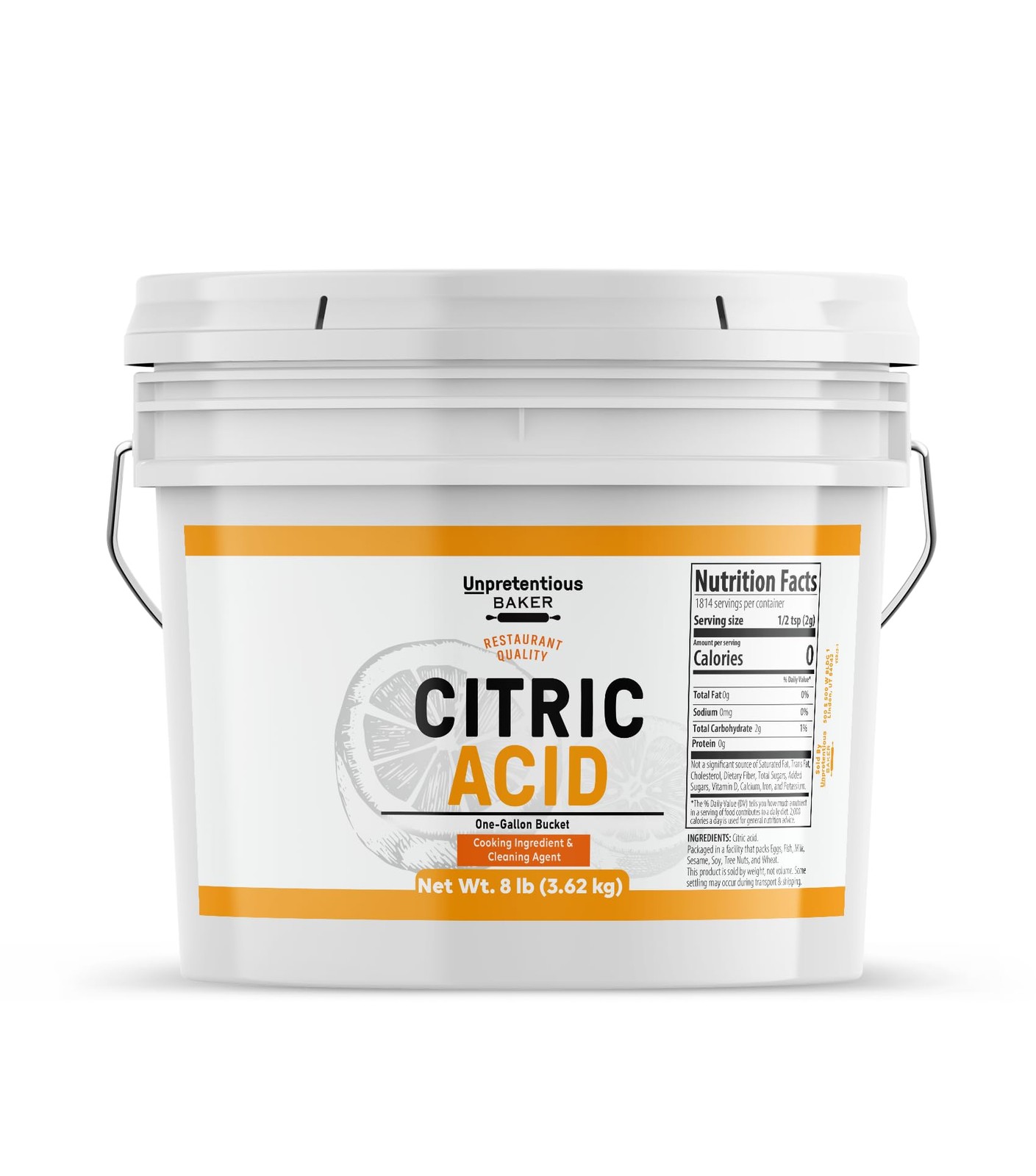 Citric Acid, 1 Gallon, Cooking & Cleaning, Natural & Food Safe, Free