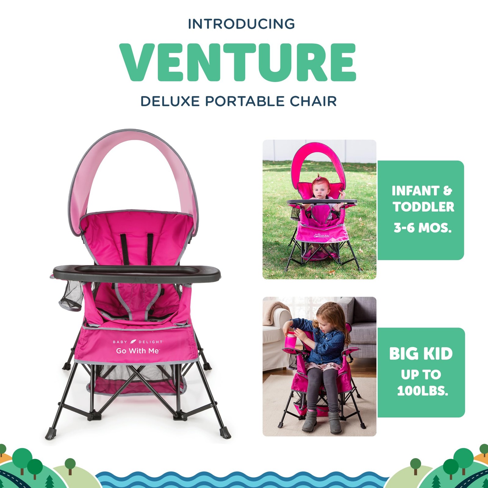 Baby Delight Go with Me Venture Portable Chair | Indoor and Outdoor | Sun Ca…