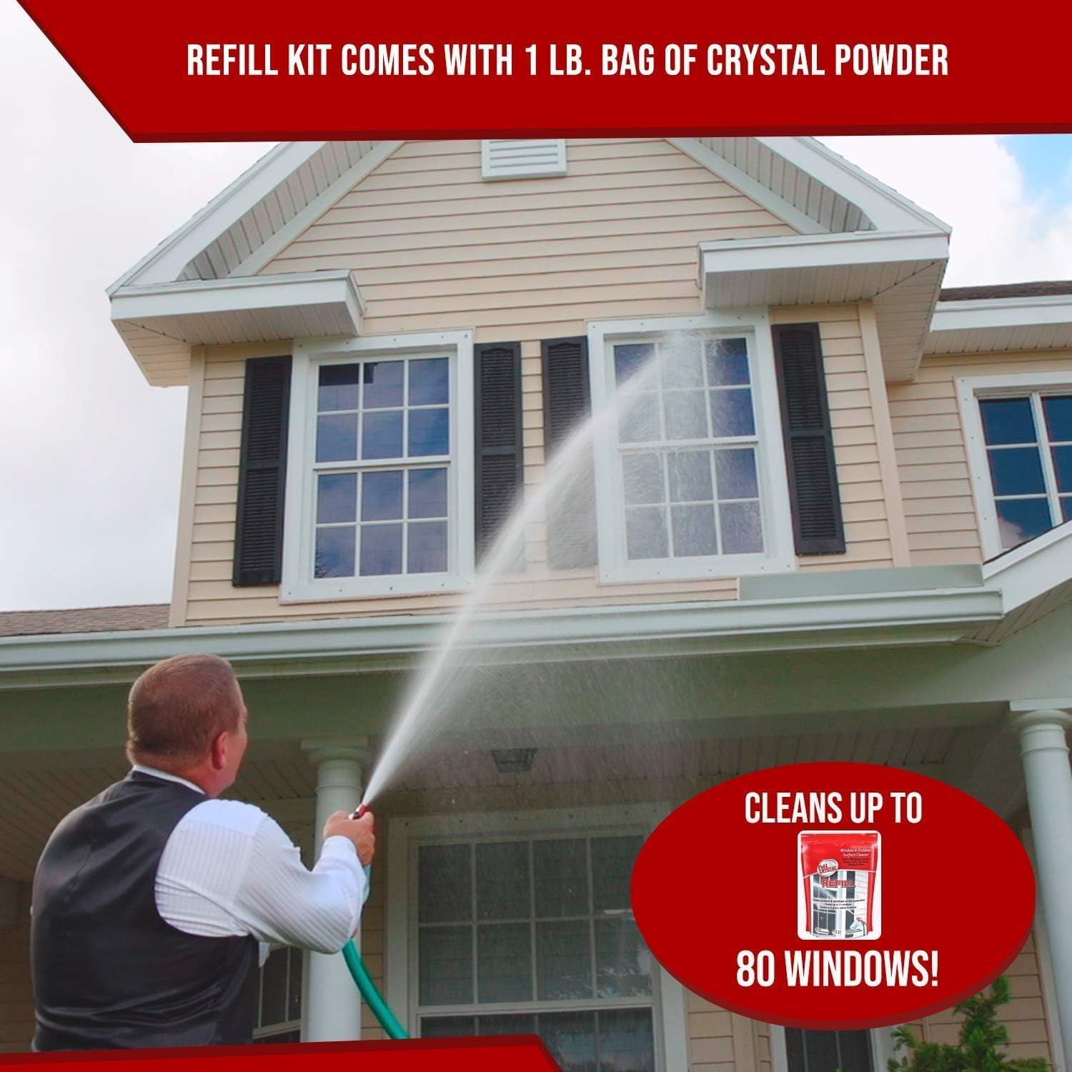 Full Exterior Refill Kit – Crystal Powder Outdoor Cleaner Packets, 8 Oz, Each 4