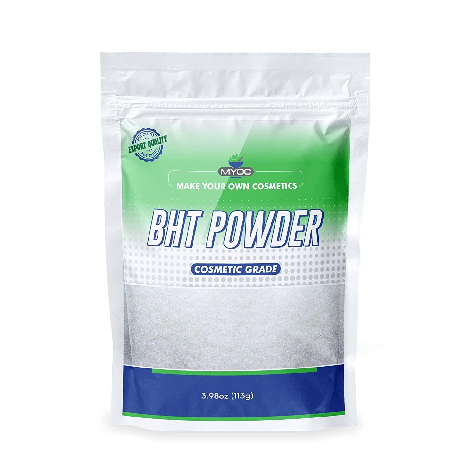 MYOC BHT (Butylated Hydroxytoluene) Powder, for Cosmetic Grade – 113g/3.98 Oz.