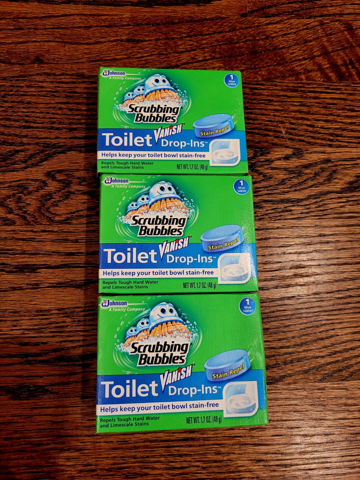 4 One Ct Boxes Scrubbing Bubbles Vanish Blue Drop In Tablets For Toilet Bowls