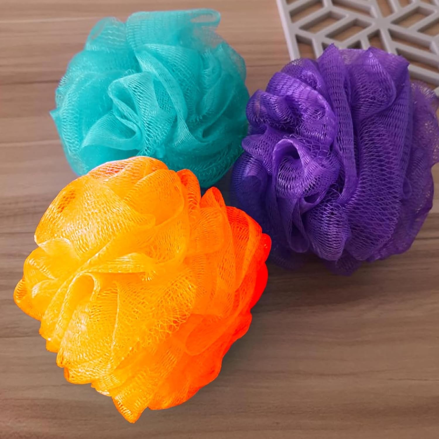 Mesh Loofah Spons, Small Loofahs for Kids Colorful Spons Mesh Pouf