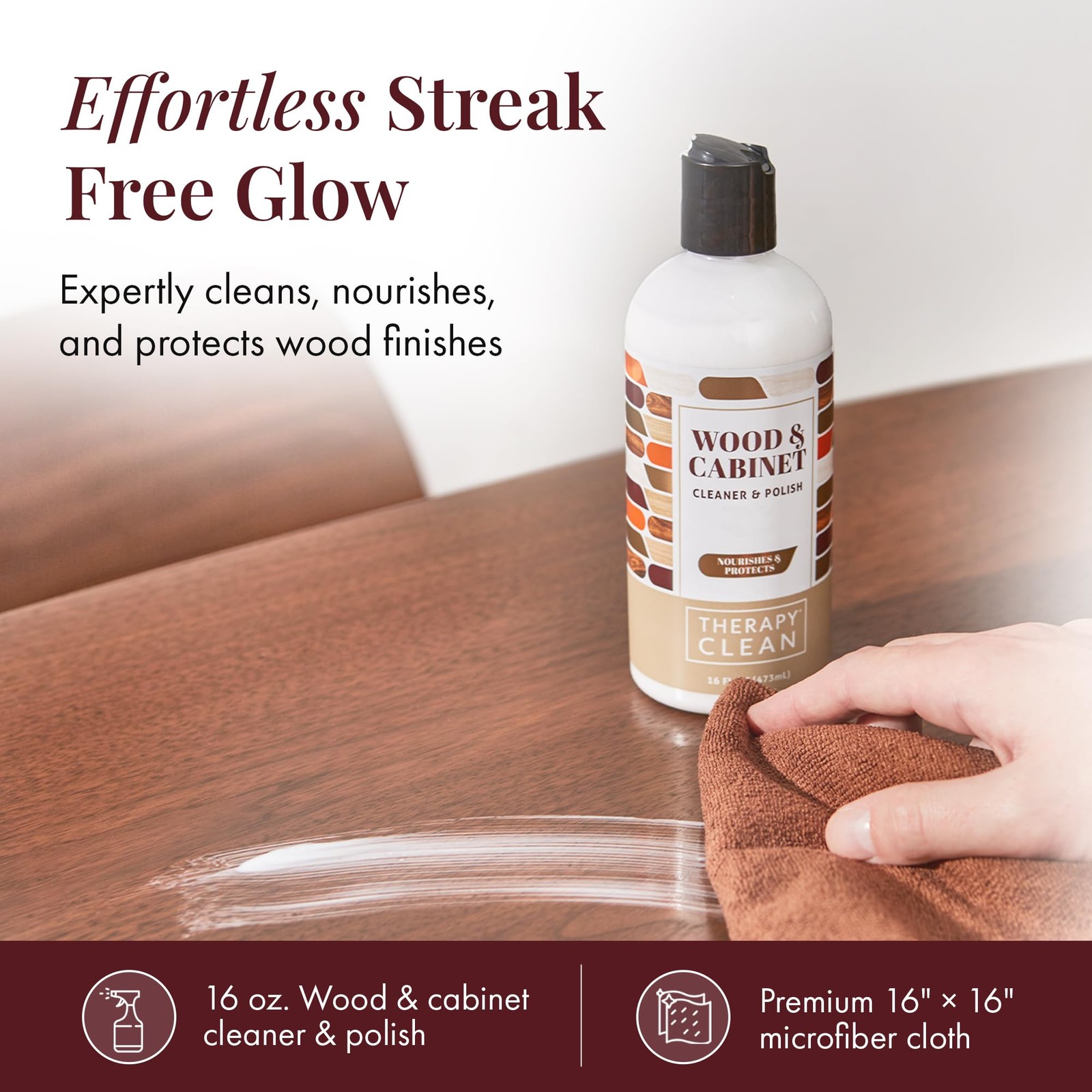 Therapy Wood Cleaner and Furniture Polish 16 oz. 2 Pack Wood Cabinet and Tab…
