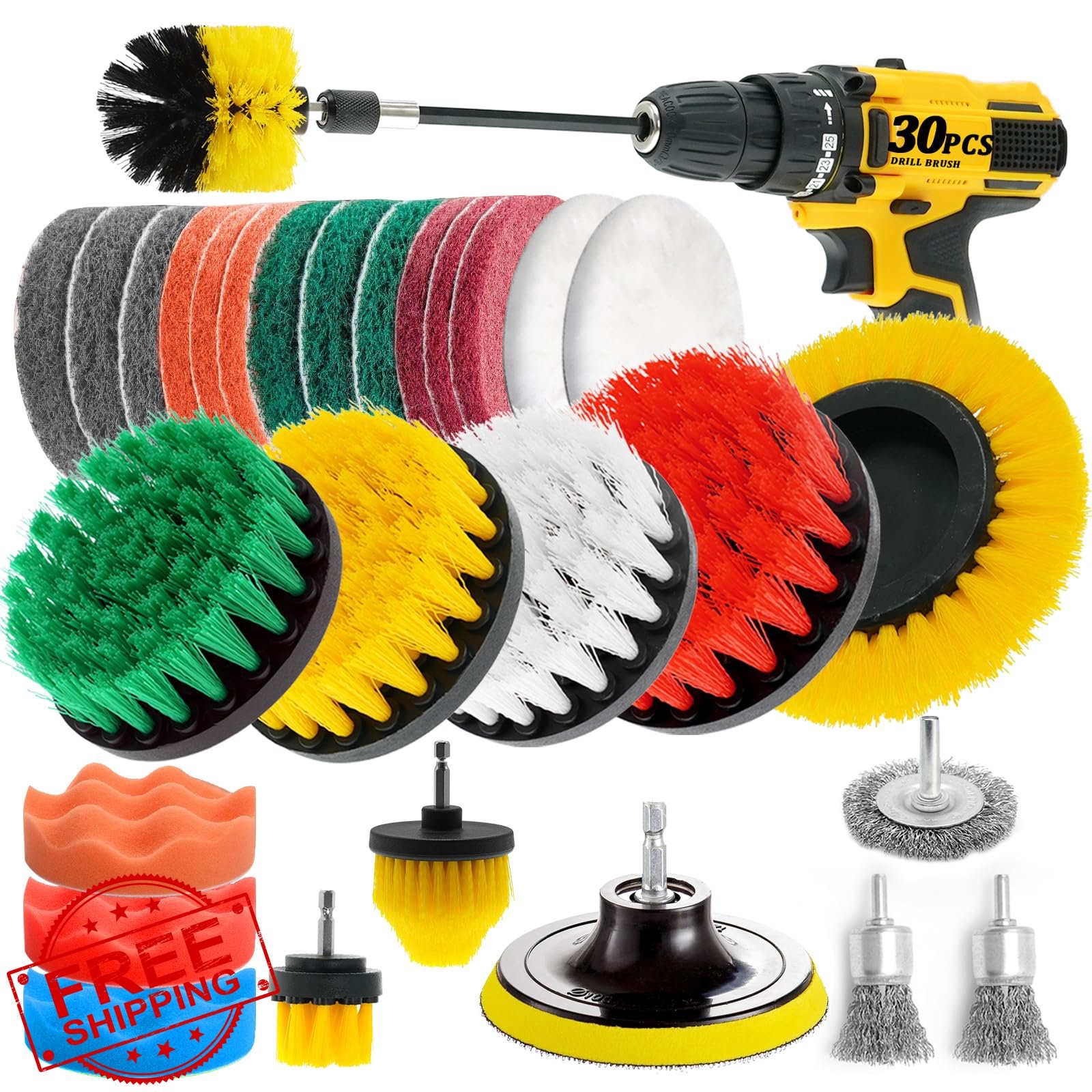 ETOUPA 30 Piece Drill Brush Scrubber Attachments