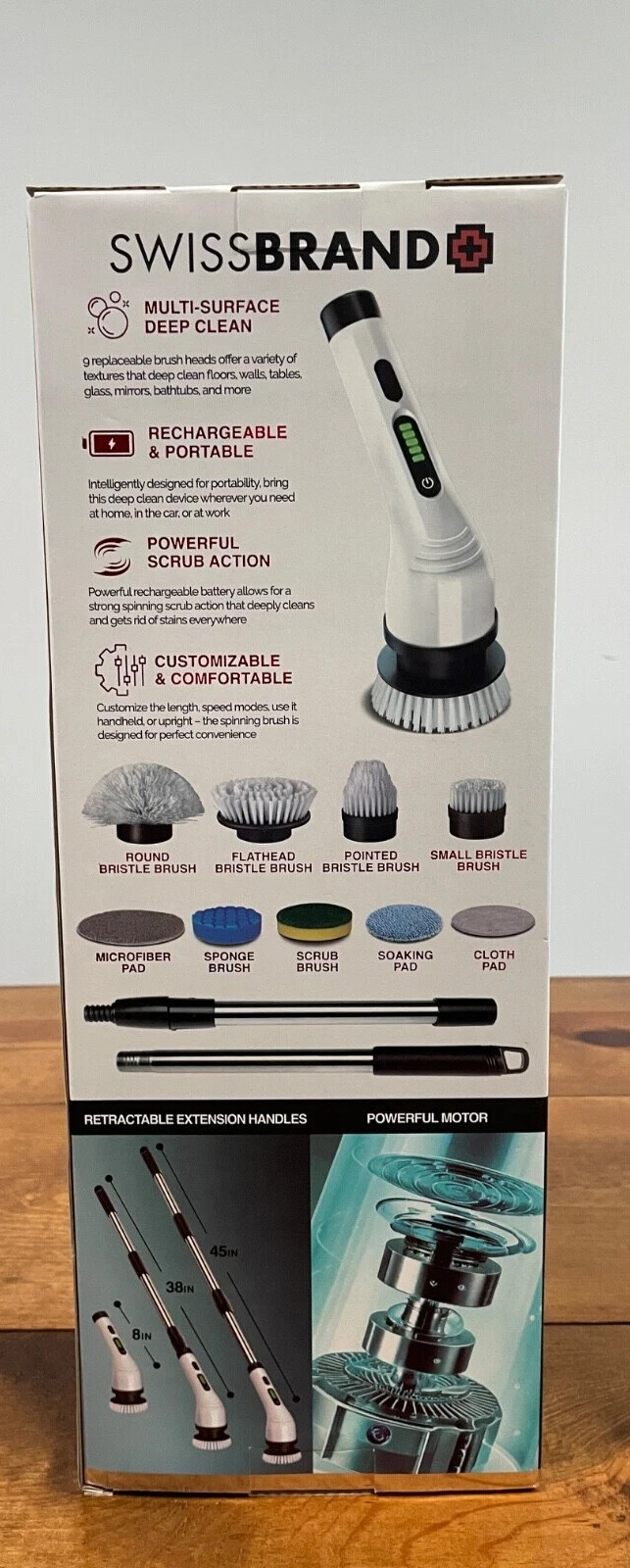 Swiss Brand Expandable Cordless Spin Brush; New in Box