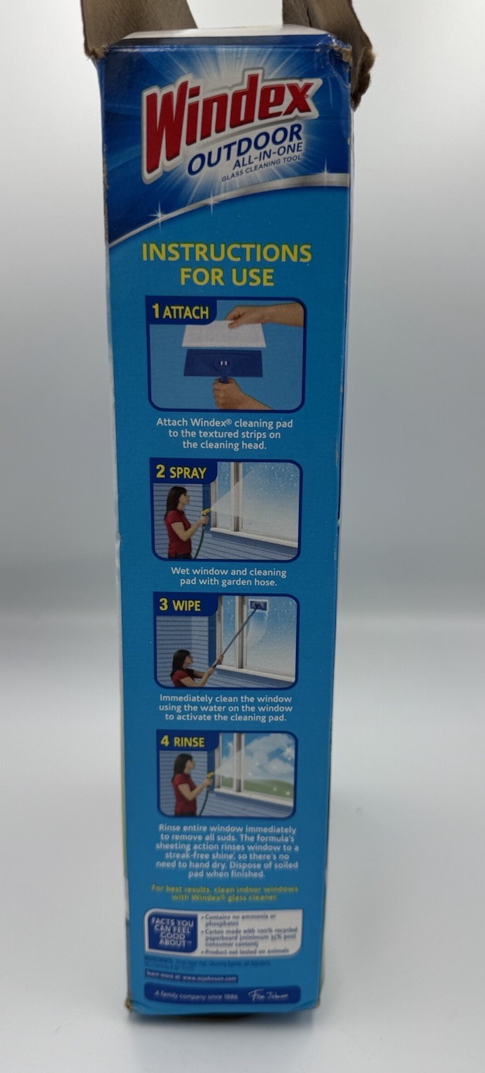 Windex Outdoor All In One Glass Window Cleaner Tool Starter Kit Open Box