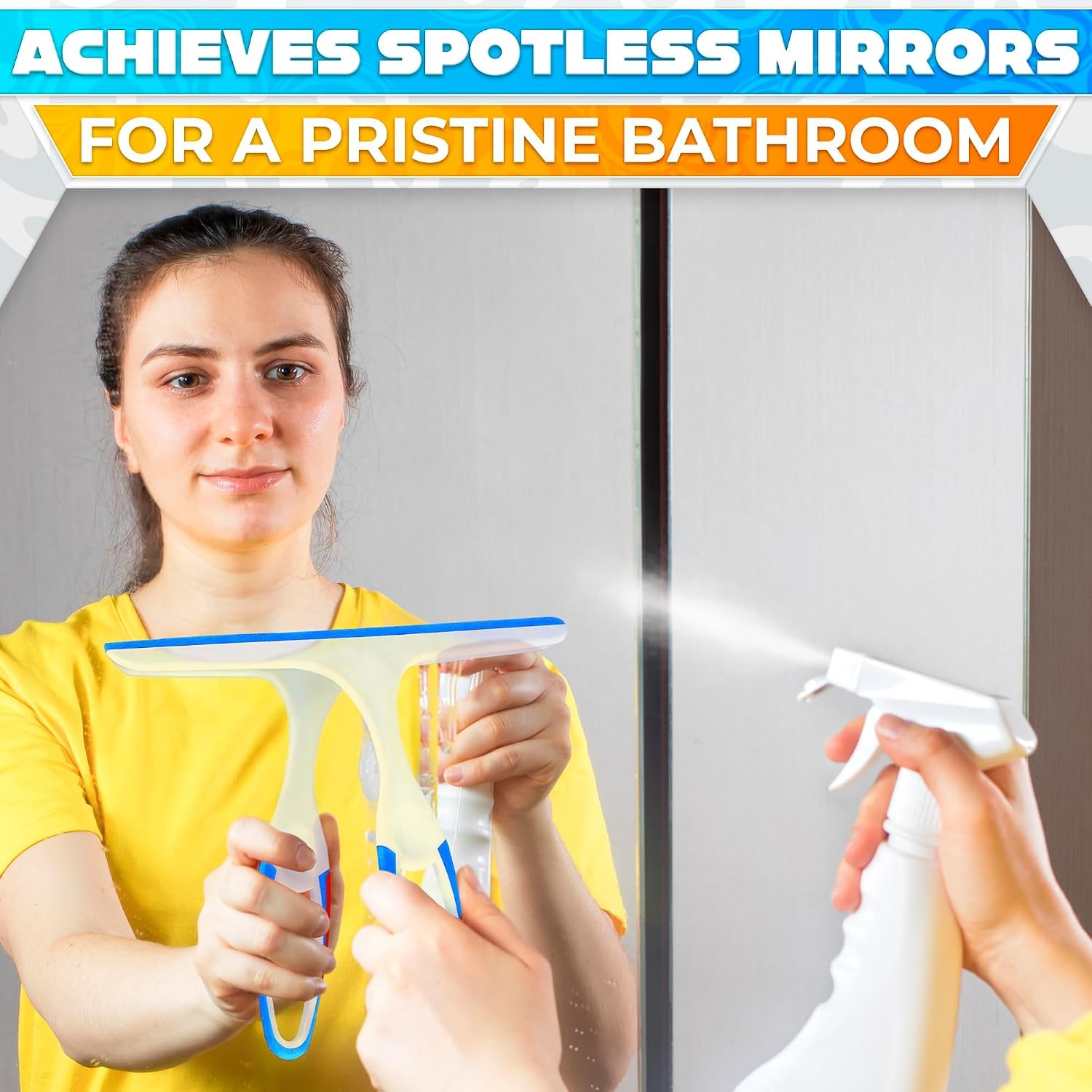 4Pcs 9.5” Hand Squeegee for Shower Glass – Durable Plastic Grip, Random Colors,