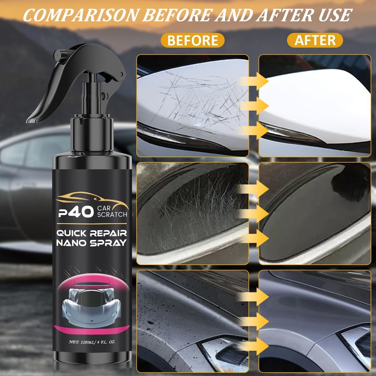 2Pcs Car Scratch Quick Repair Nano Spray – Instant Invisible Scratch Remover, Q