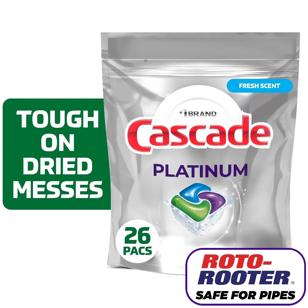 Platinum Dishwasher Pods Detergent Soap Tabs Fresh Scent 26 Count Dishwashing