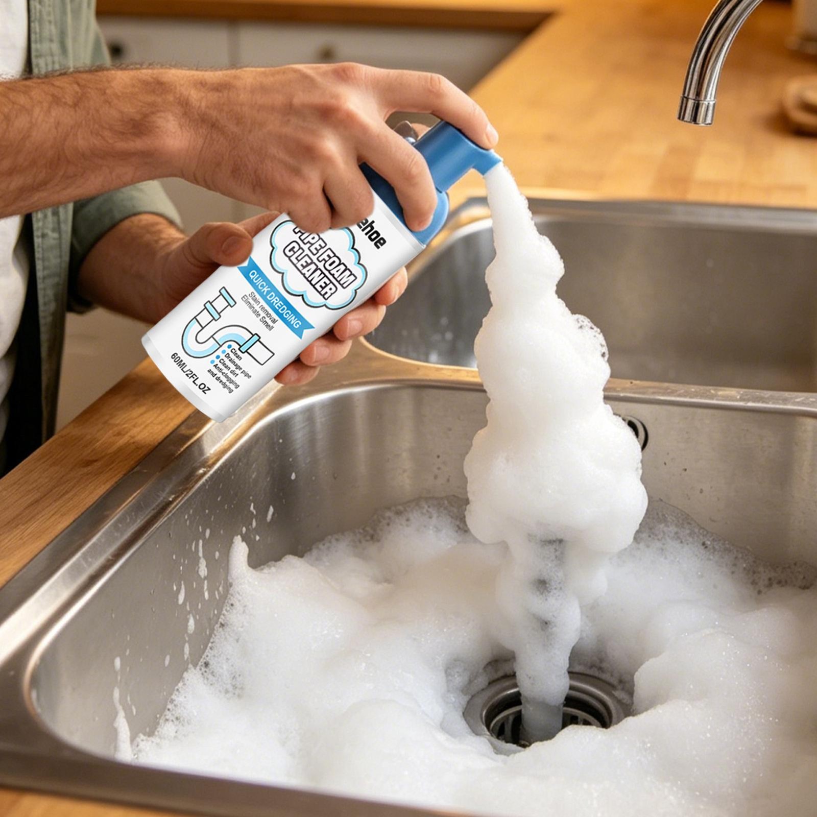 60ml Bubble Foaming Cleaner For Drain Pipe Sink Cleaning Toilet Foam Cleaner