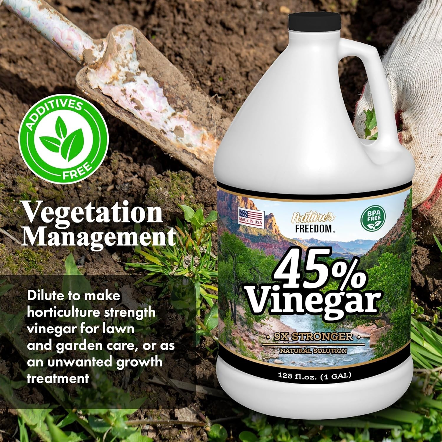 45% Concentrated Vinegar – Industrial Strength Multi-Surface Cleaner – 2 Gallons