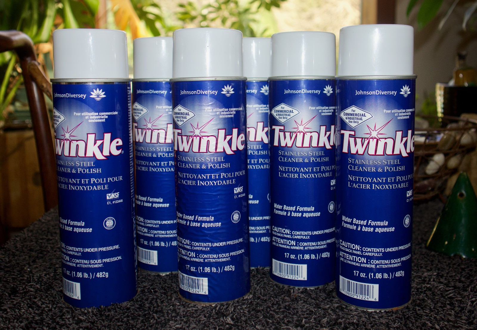 Twinkle Water Based Stainless Steel Cleaner & Polish 17 oz Spray Cans Lot of 6