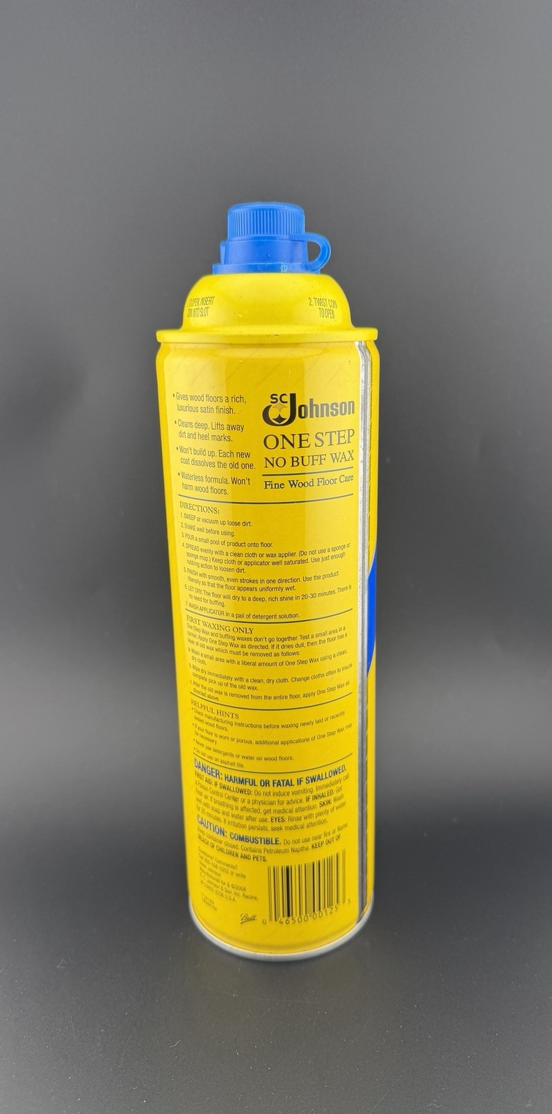 NEW OLD STOCK SC Johnson One Step No Buff Wax Fine Wood Floor Care 22oz FULL