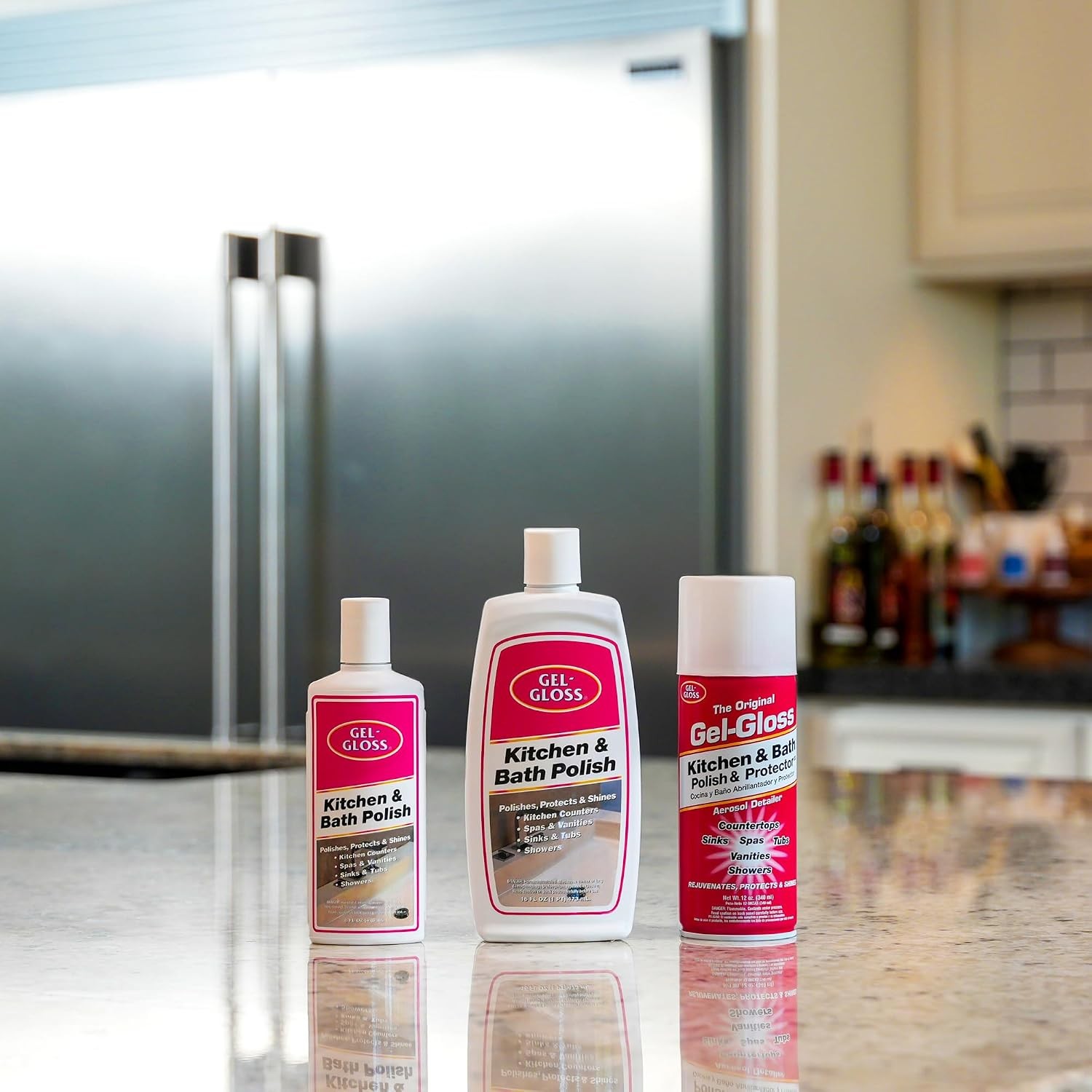 Gel-Gloss Home Kitchen & Bath Polish Carnauba Cleaner Wax Formulation Removes