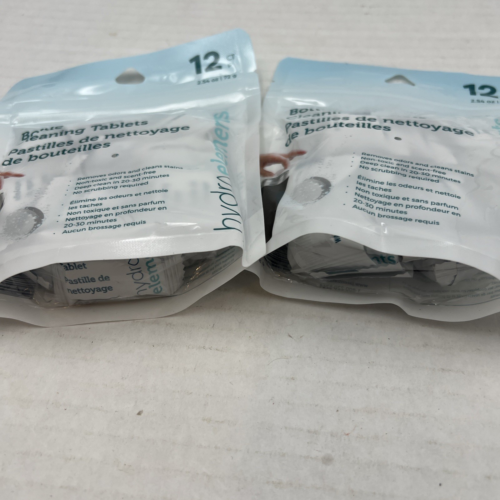 Water Bottle Cleaning Tablets 2x 12 packs Chlorinefree & Odorless Cleaner