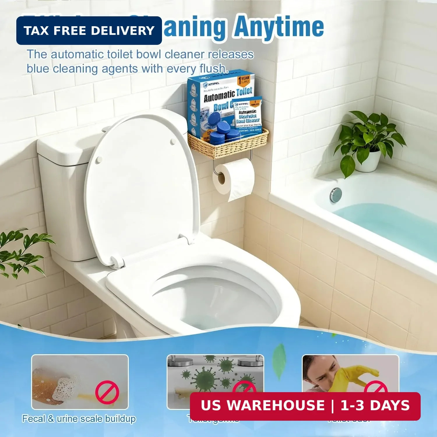 12 Tablets Toilet Bowl Cleaner Tablets for Tank – Automatic Toilet Tank Cleaner