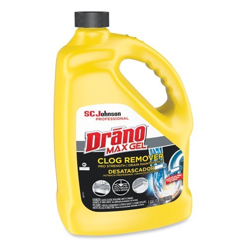 Drano 696642 Max Gel Clog Remover, Bleach Scent, 128 oz Bottle