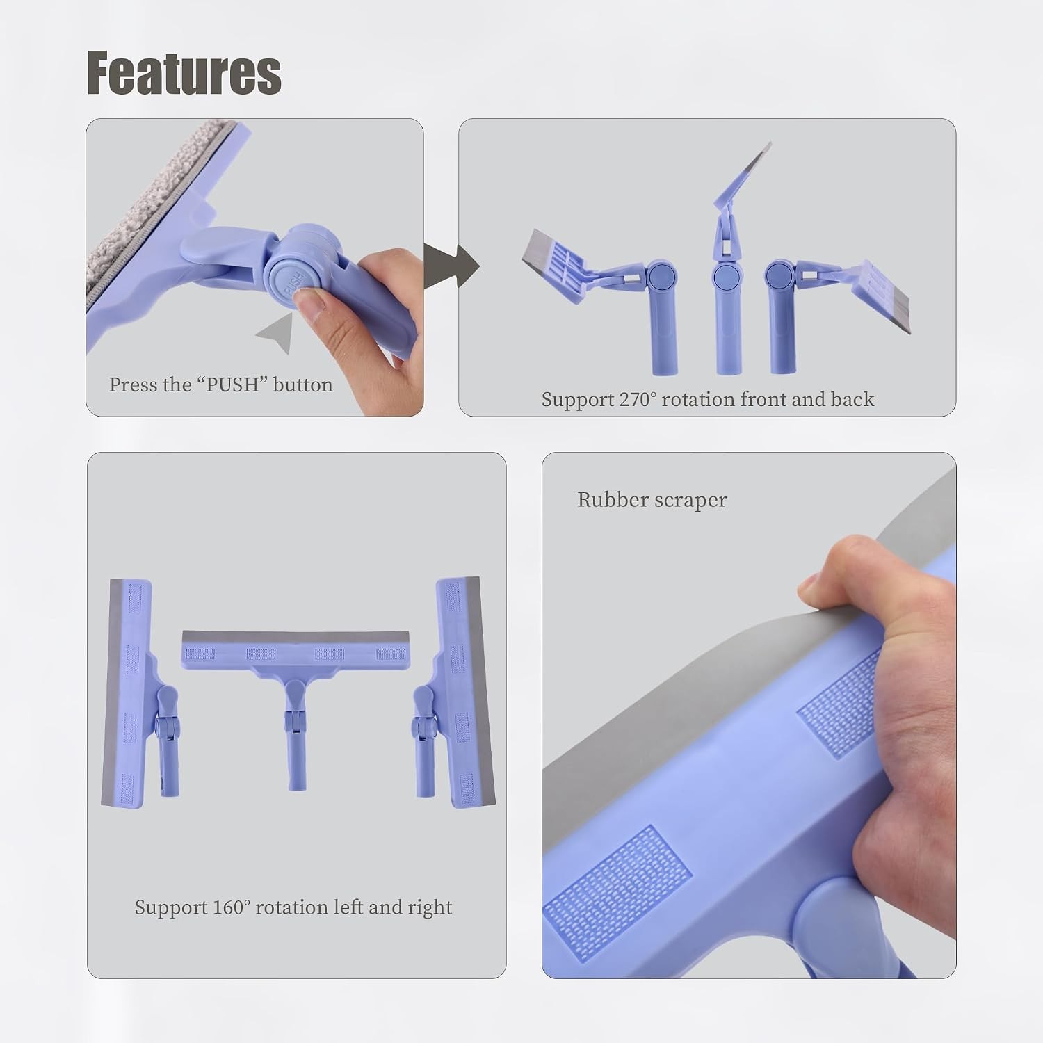 Shower Squeegee for Glass Doors, Cleaning Tile Wall,Car,Windshield Squeegee with
