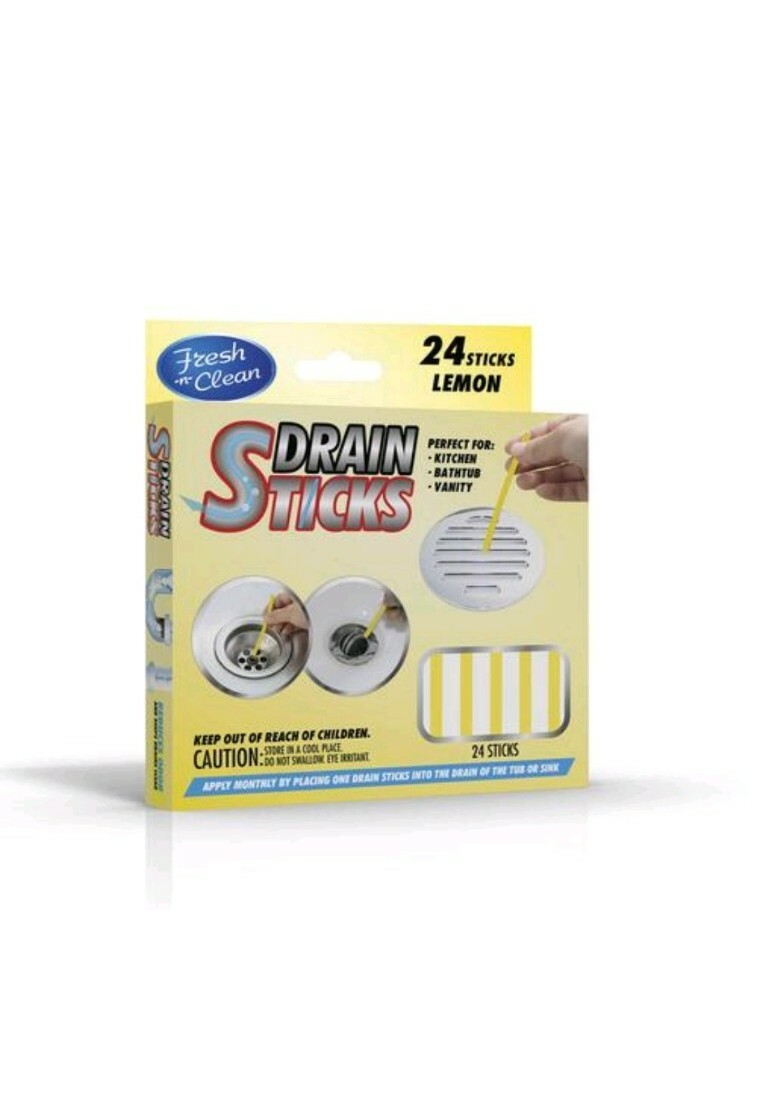 3 Boxes Drain Sticks 24 Pk Keeps Drains & Pipes Clear Odor Free Lemon Scent