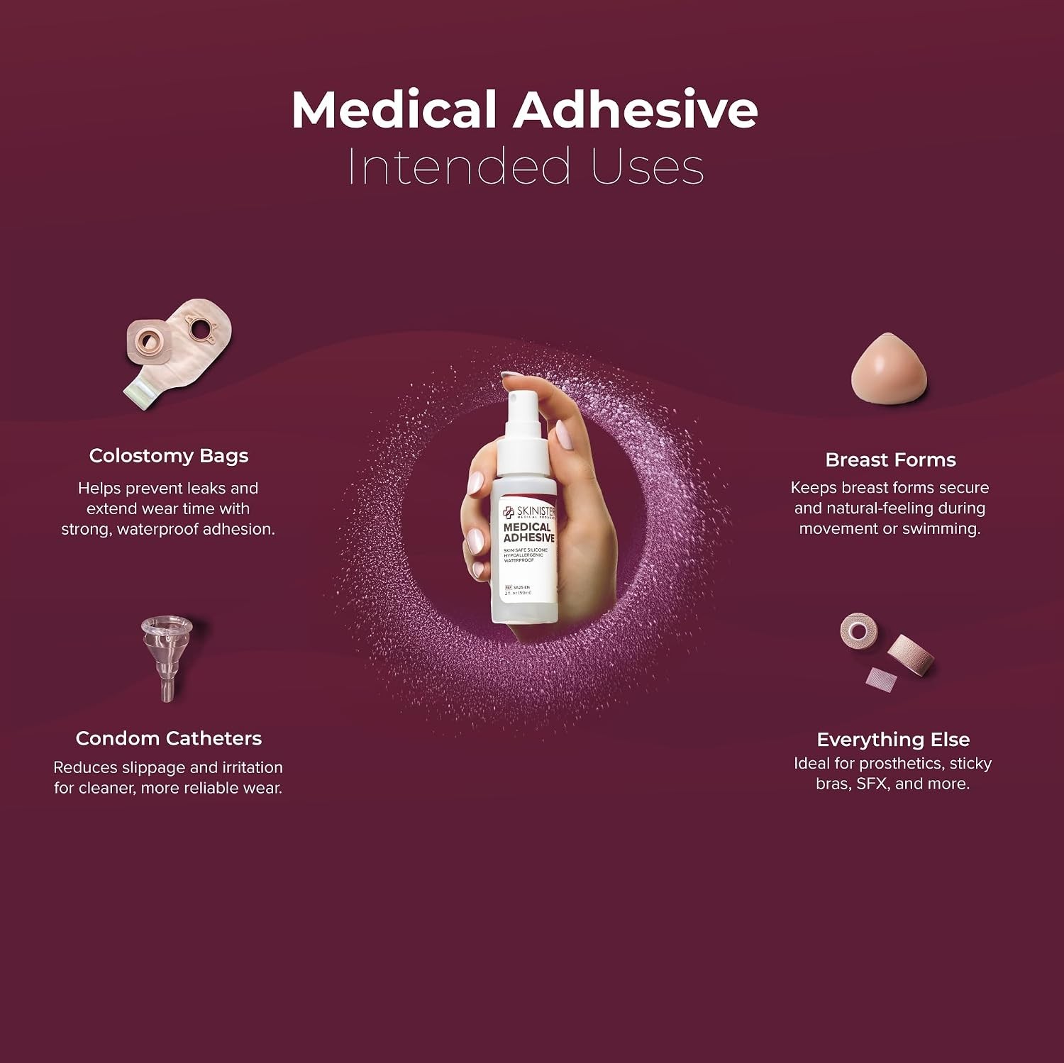 4oz Medical Adhesive Remover Spray Silicone Skin Safe Wig Tape Ostomy Remover12