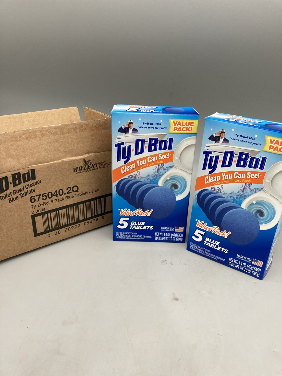 2 Pack x5 Ty-D-Bol Toilet Bowl Cleaner Continuous Blue Tablets New