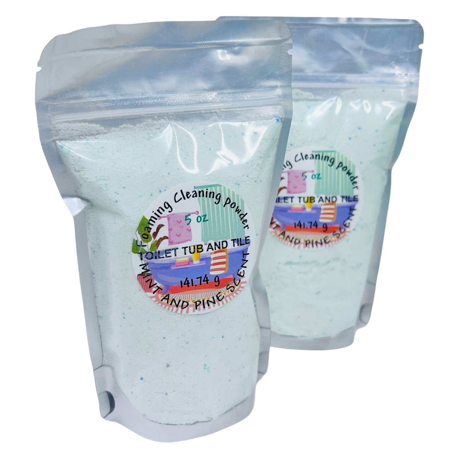 Toilet tub and tile, foaming powder 5 oz fresh scent of mint pine 2 pack deal