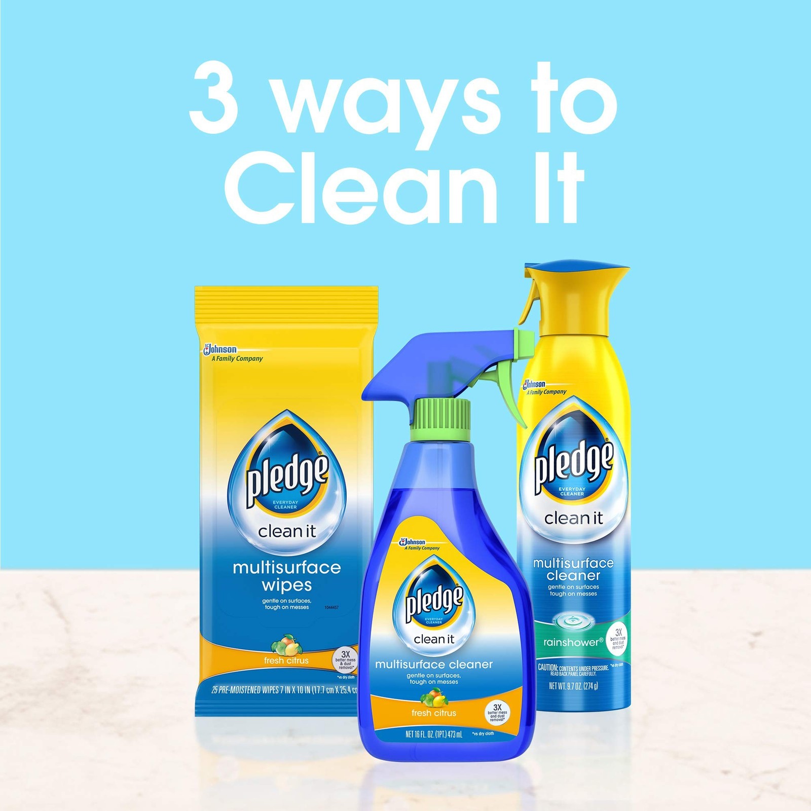 Pledge Multi-Surface Furniture Polish Wipes, Works on Wood, Granite, and Leat…