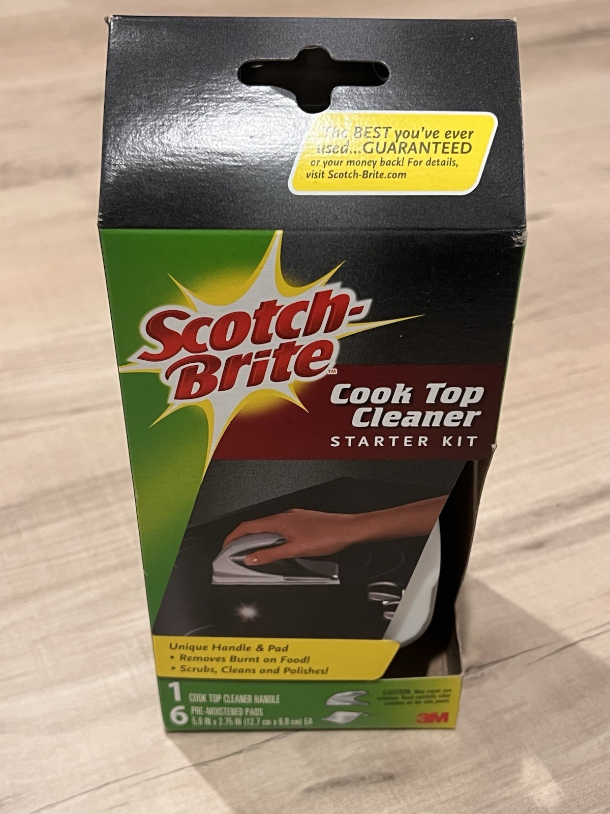 3M Scotch Brite Glass Cook Top Cleaner Starter Kit (1 Handle & 6 pads) New