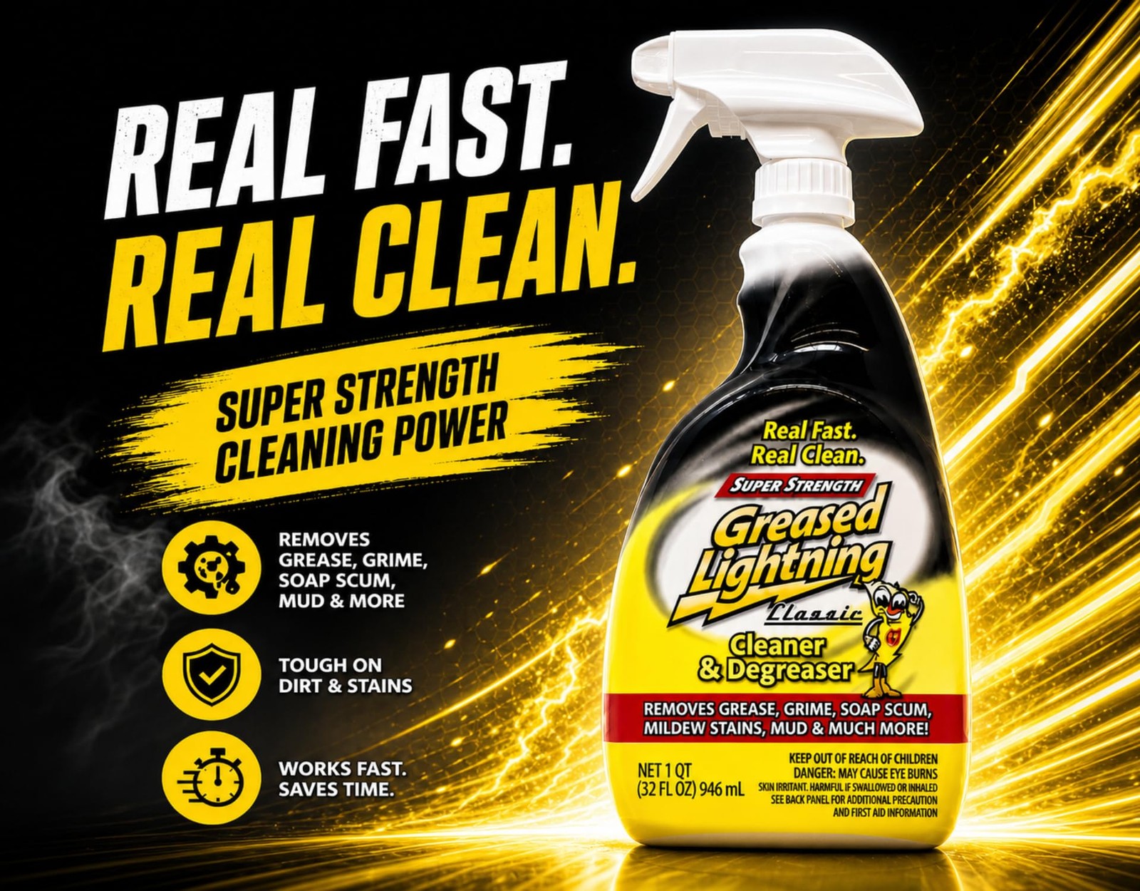 Super Strength Multi-Purpose Cleaner & Degreaser, 32 fl oz (4 Pack)