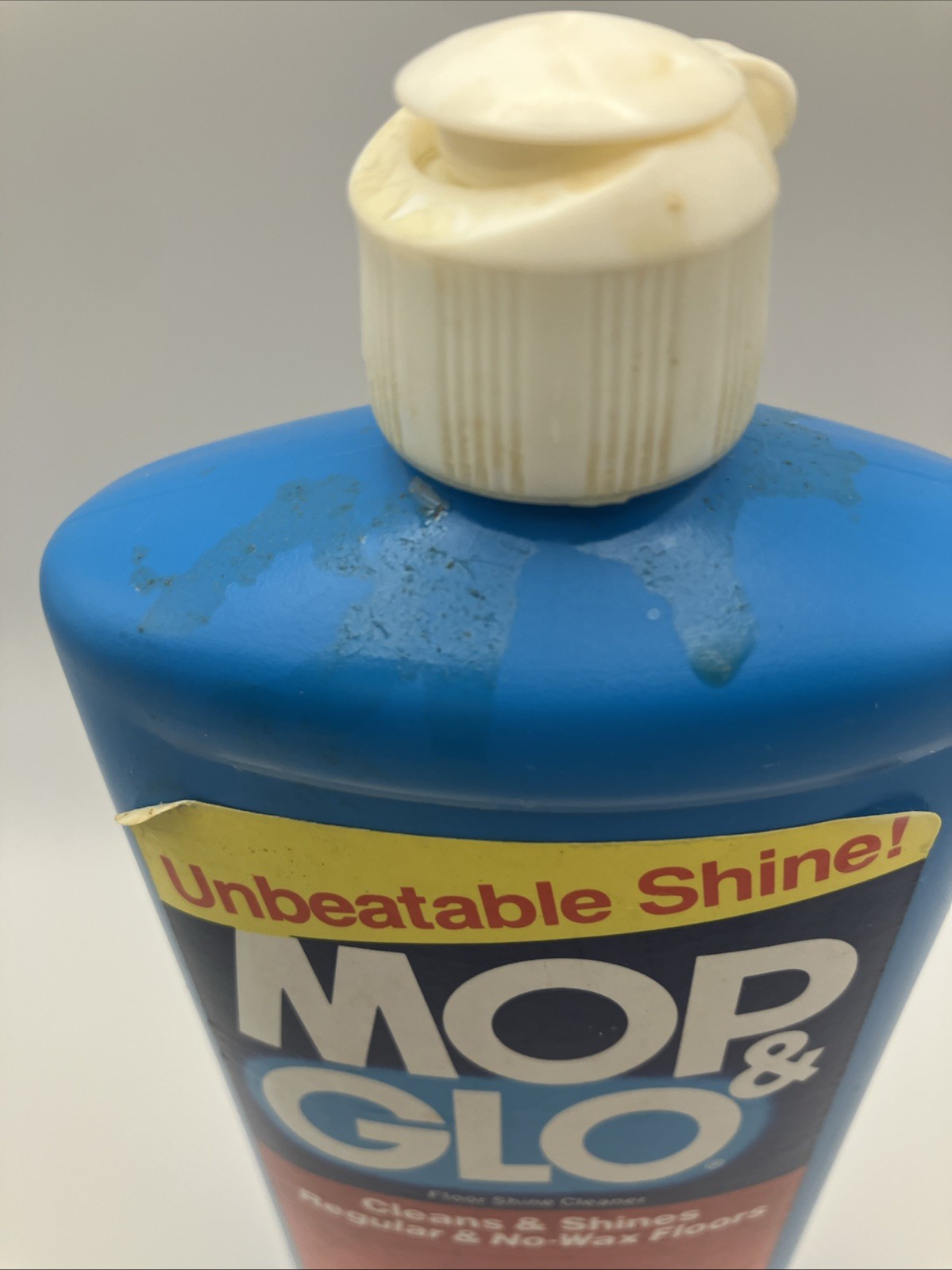 Vintage Original Mop & Glo Floor Shine Cleaner 16oz Pint Partial Bottle