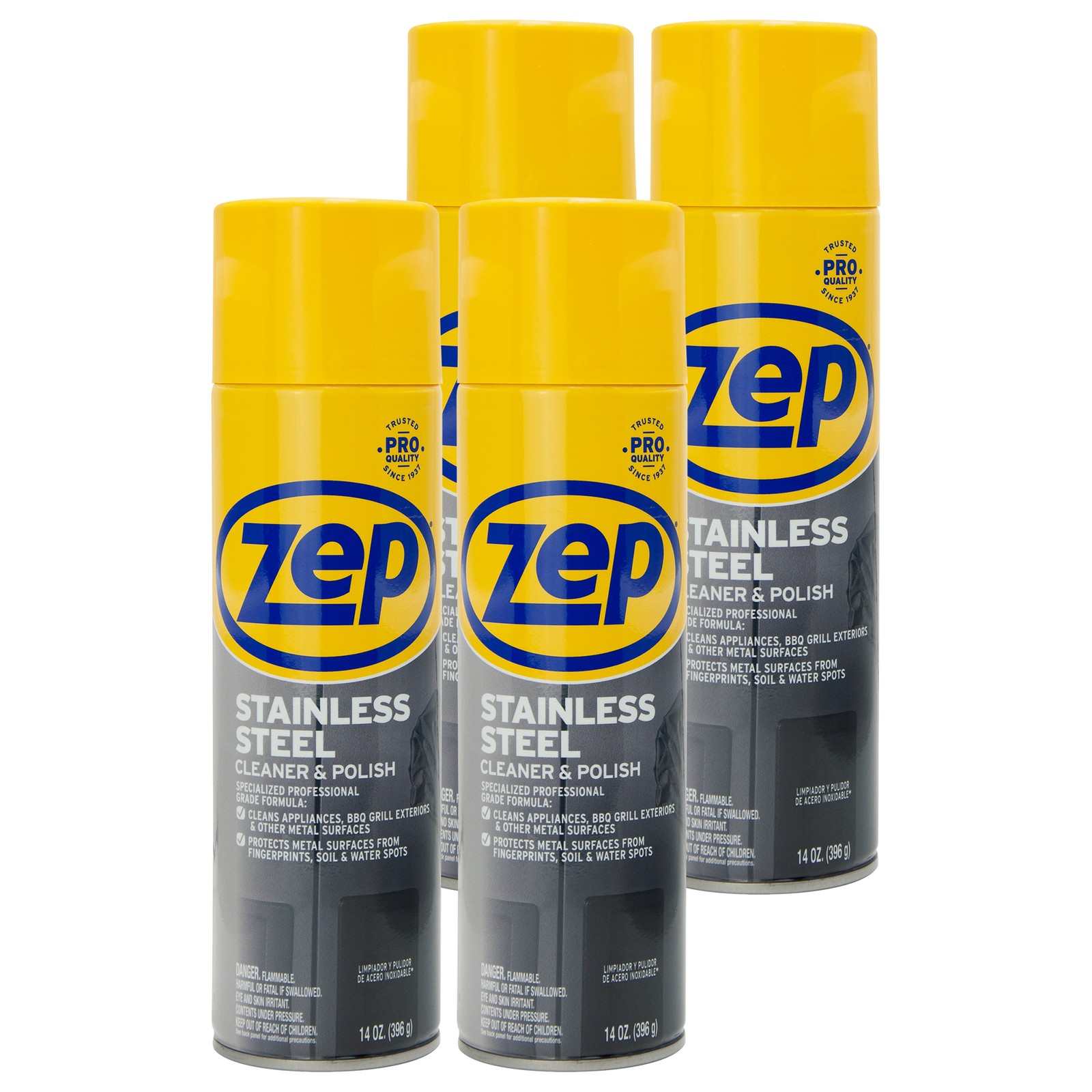Zep Stainless Steel Cleaner and Polish 14 oz (Case of 4) ZUSSTL14 – Protects