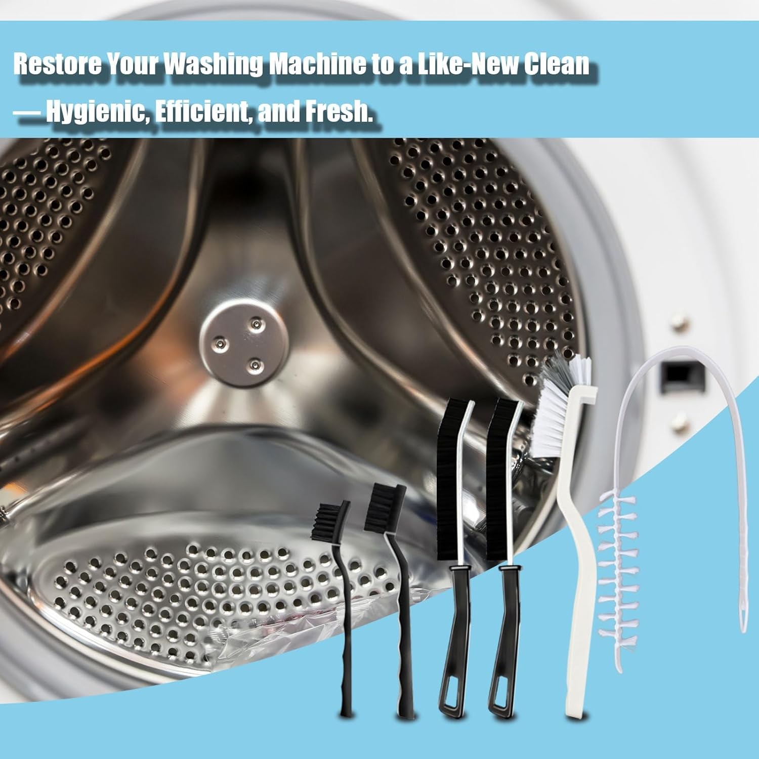 Washing Machine Cleaning Brush,Dryer Vent Cleaner Kit,Crevice Brush for Bathroom