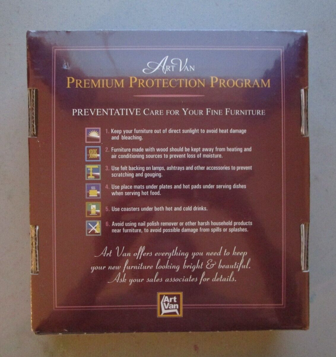 Art Van Premium Protection SEALED Furniture Protection & Cleaning Kit