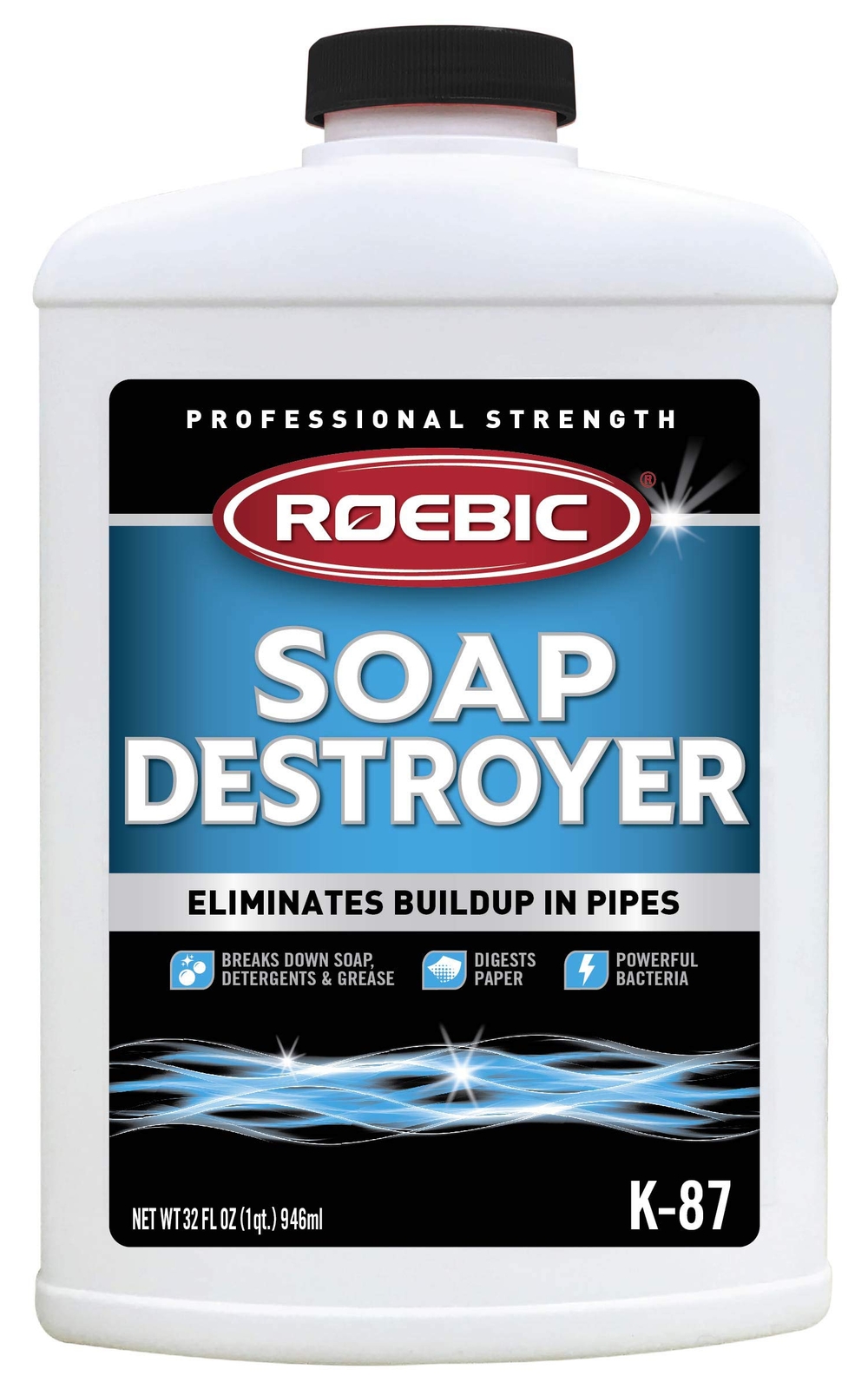 Roebic Septic Tank Cleaner 32 Fl Oz Bacterial Cultures for Soap Grease Buildup