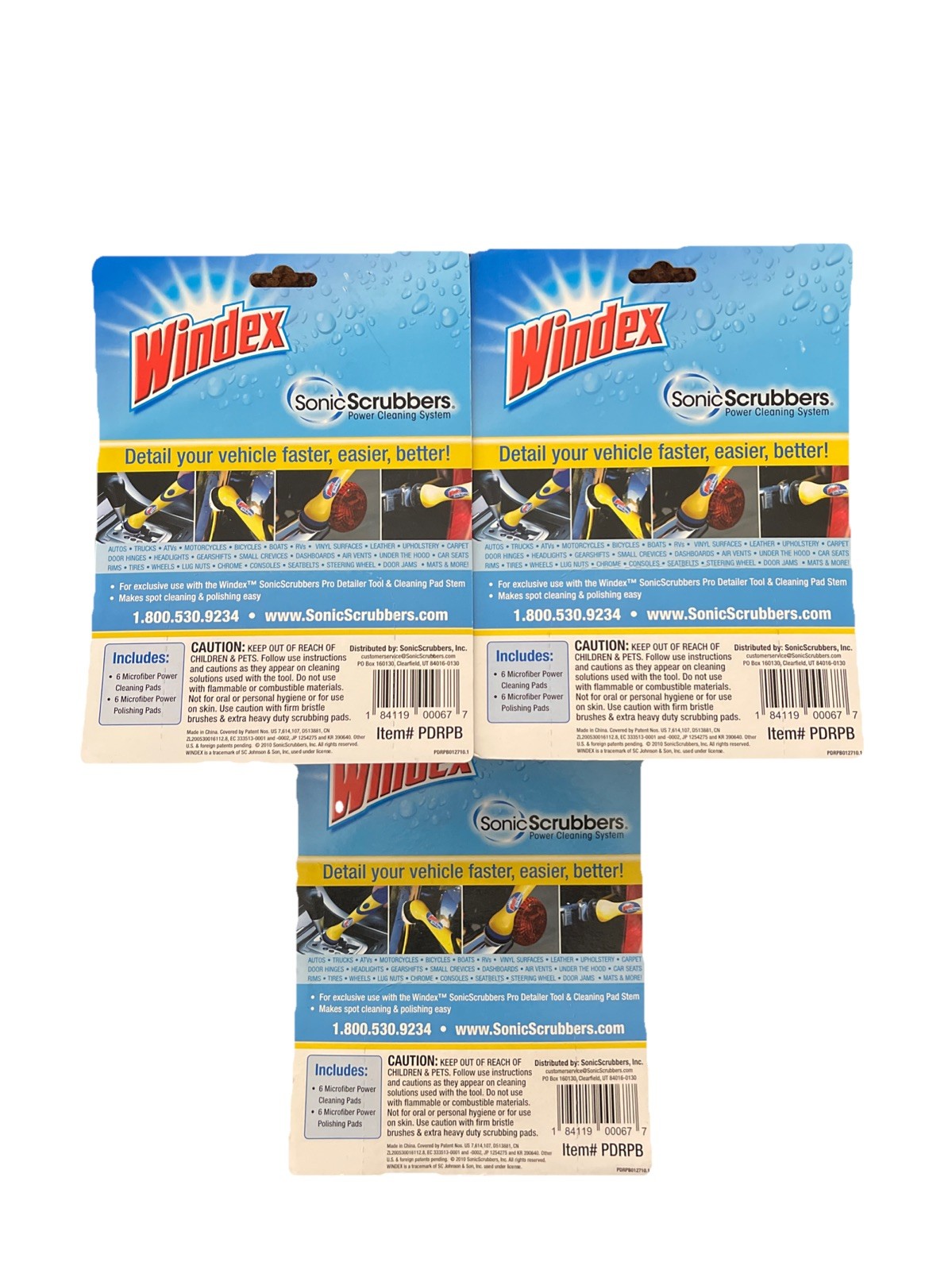 Sonic Scrubber WINDEX Microfiber Pad Refills Cleaning /Polishing Pads. 3 Pk. New