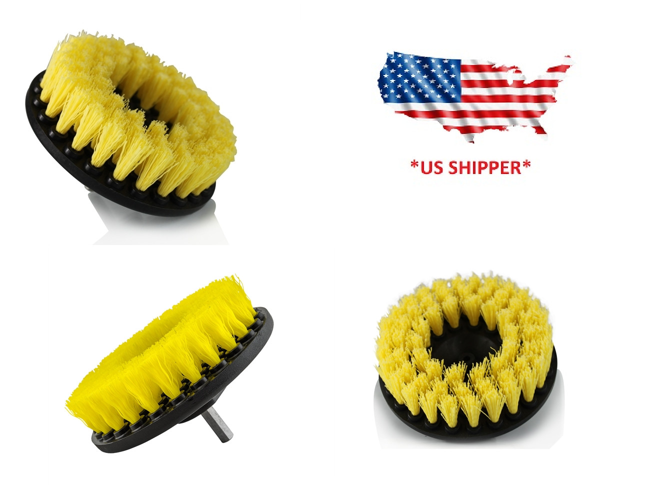 (2-Pack) 5 inch drill brush Heavy & Medium scrub combo car wall tile clean