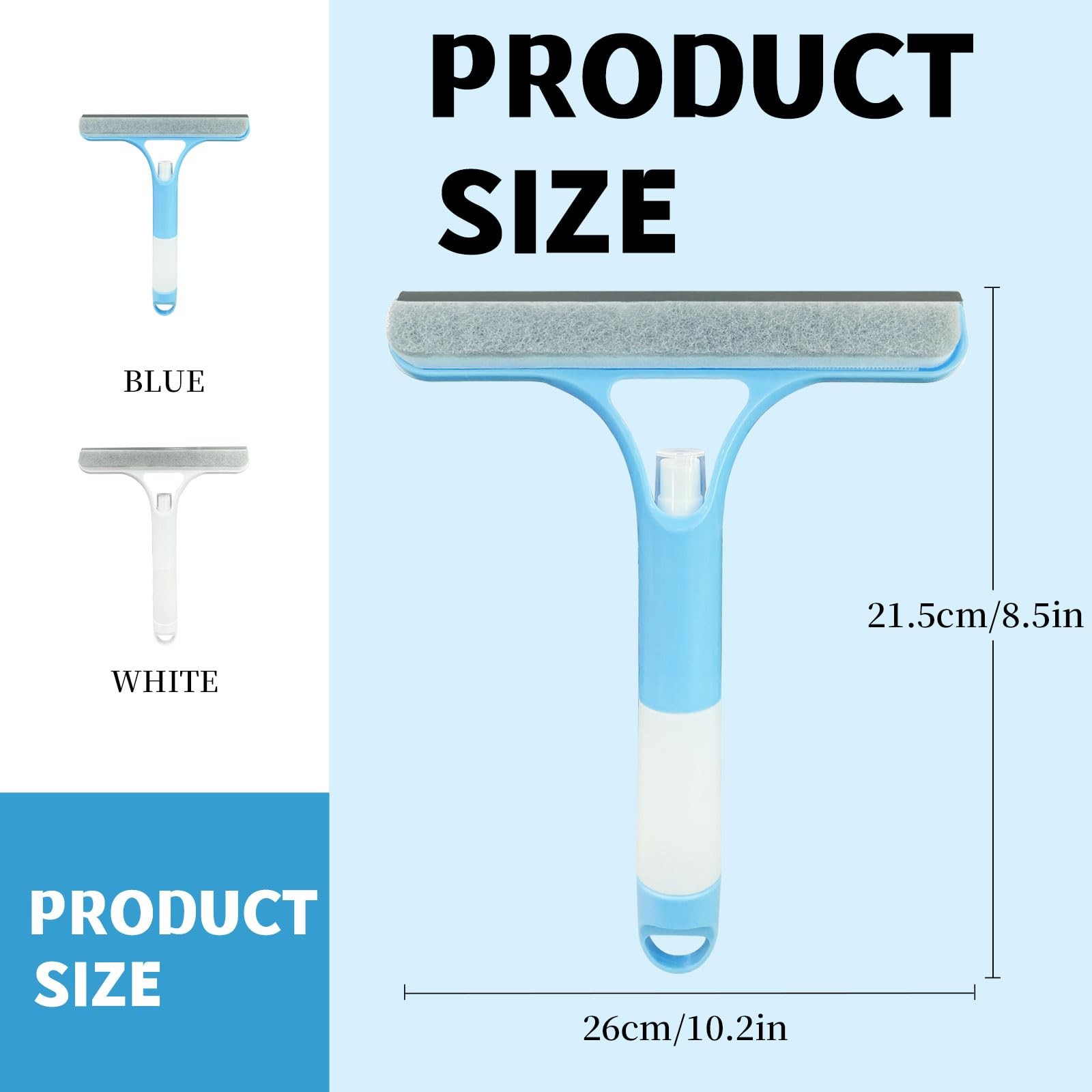 3-in-1 Spray Scraper Multi-Purpose for Shower Doors, Screens, Mirrors, Windows