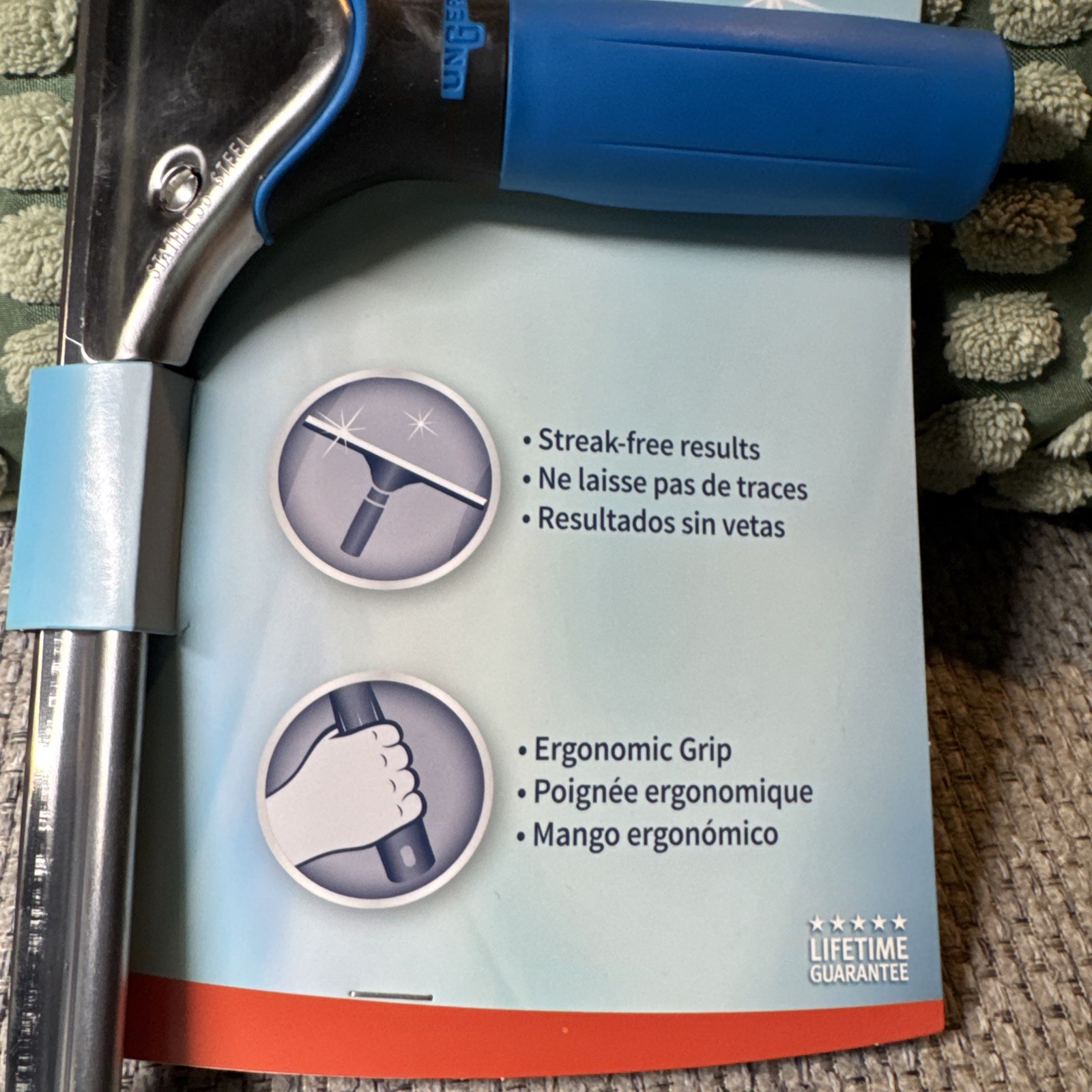 Unger Professional Performance Grip Squeegee 18″ Cleans Large Windows NEW 960140