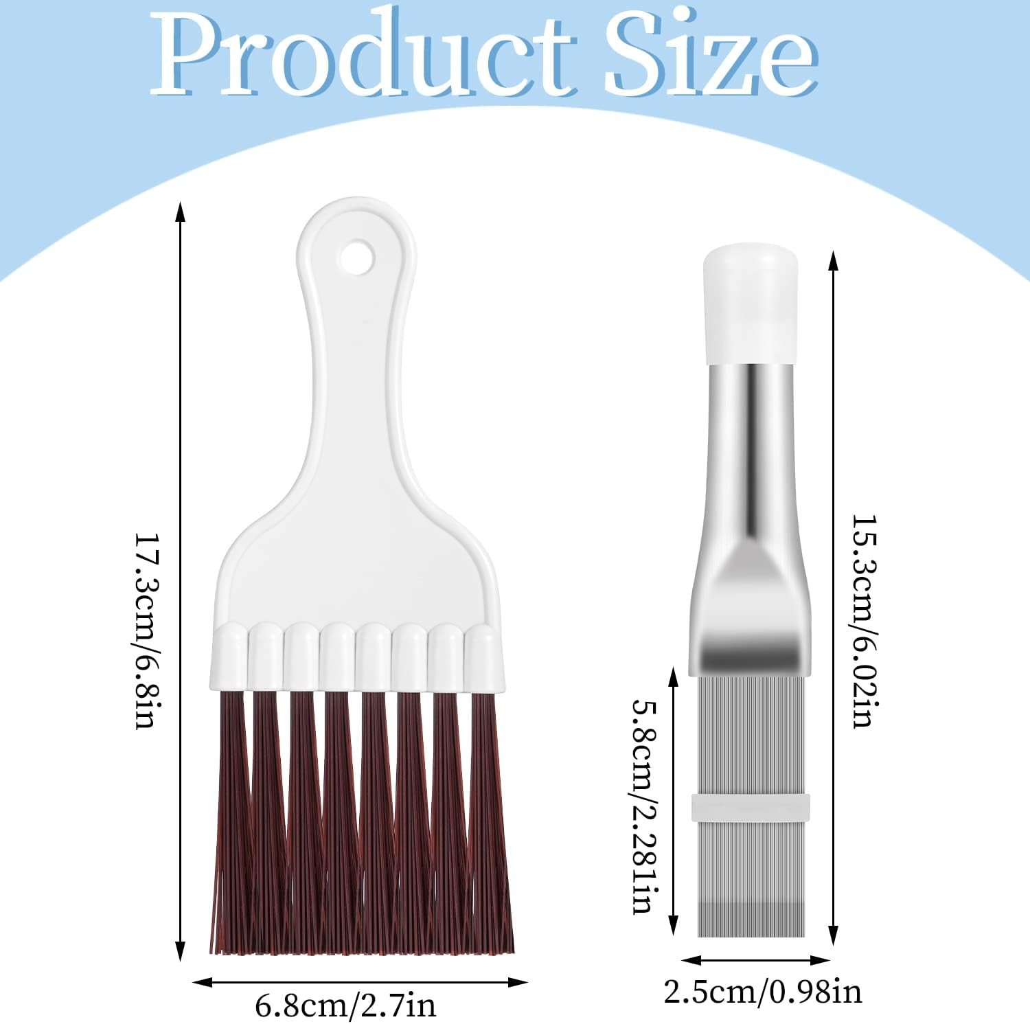 3 in 1 Set Air Conditioner Condenser Fin Comb, 1 Coil Cleaner Stainless Steel