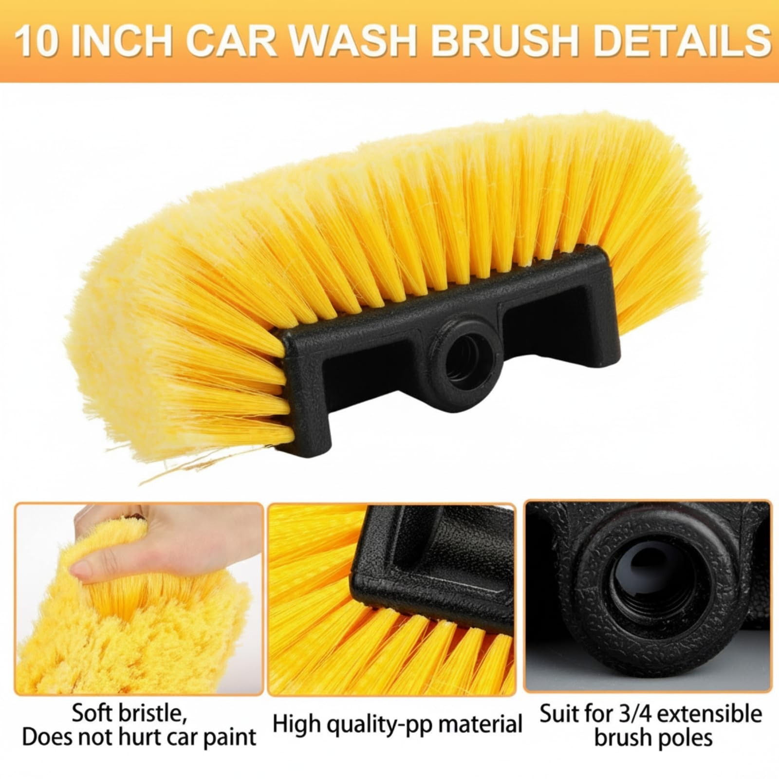 8 Pcs Car Wash Brush Head with Soft Detailing Bristle Flow Thru Car Cleaning …