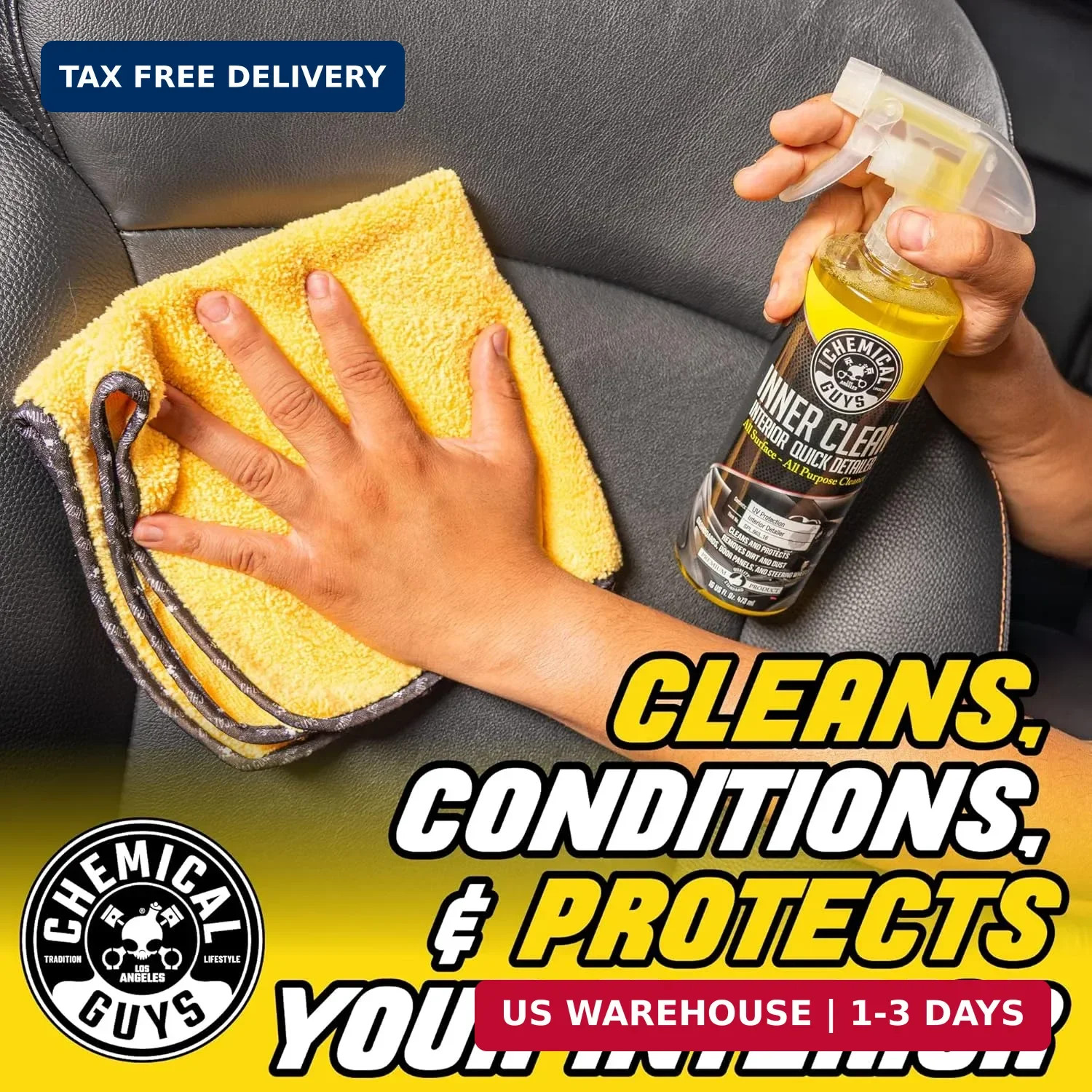 Chemical Guys InnerClean Interior Detailer Protectant Car Cleaning Spray 16 oz