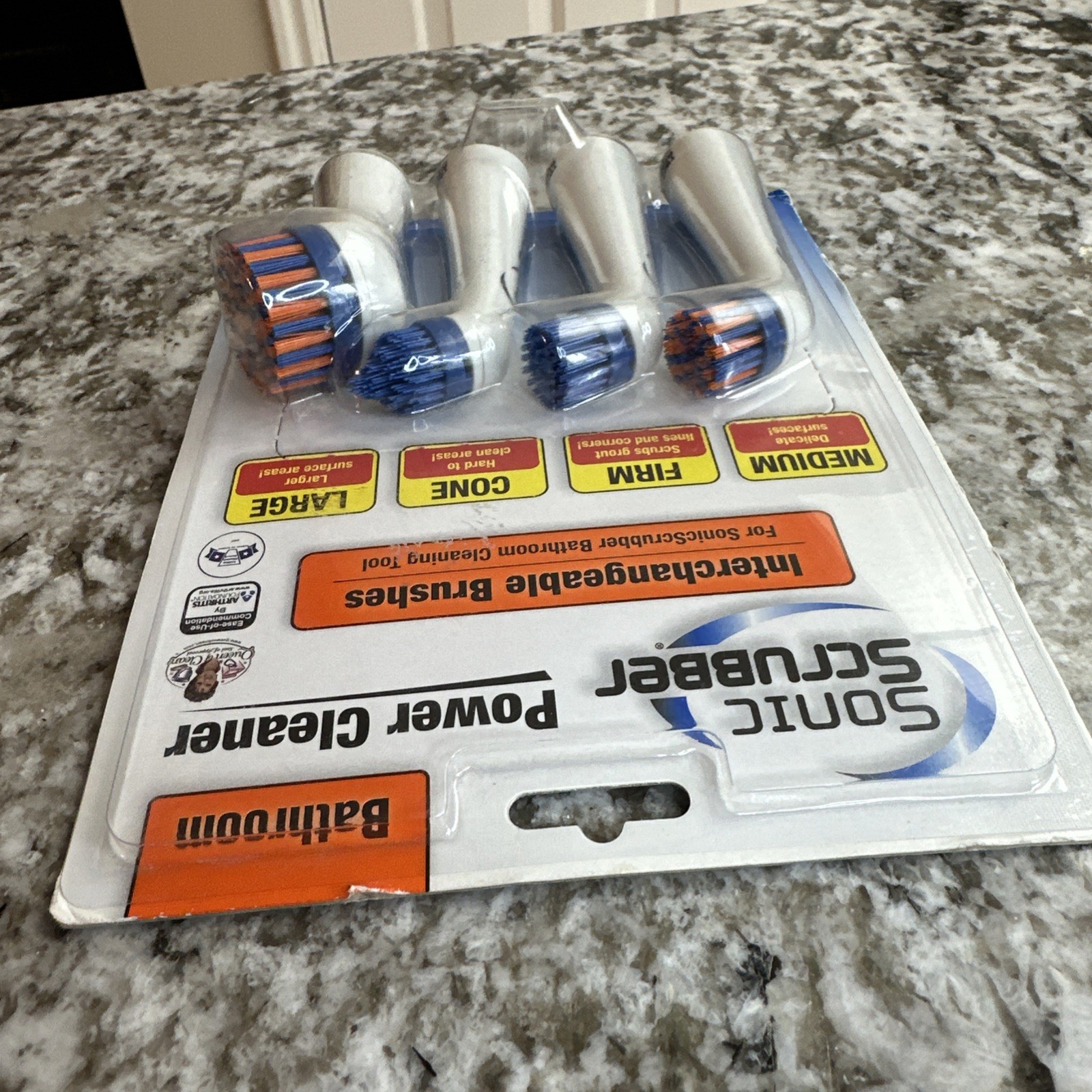 Sonic Scrubber Bathroom Power Cleaner Refill Brush Heads 4-Pack New