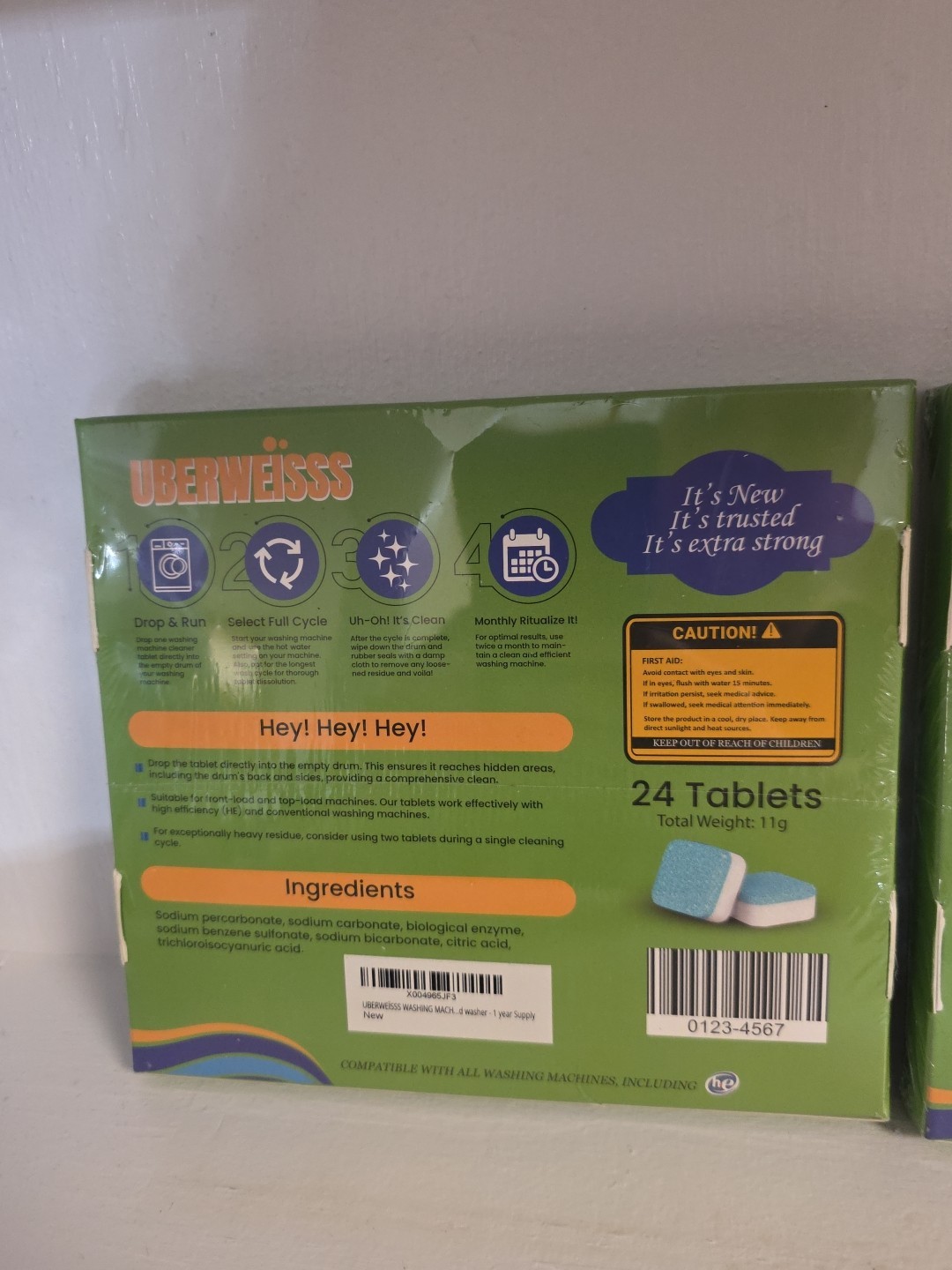 Washing Machine Tablets 2 Pack, 48 Ct, Uberweisss