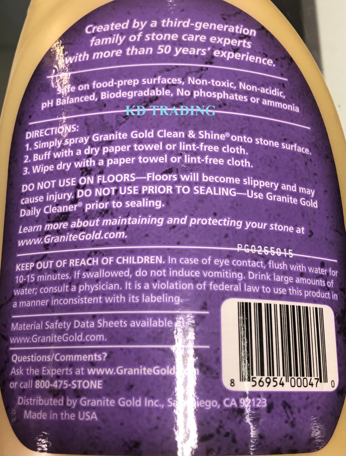 2-Pack~ GRANITE GOLD Marble Stone Biodegradable 1-Step CLEAN & SHINE Streak Free