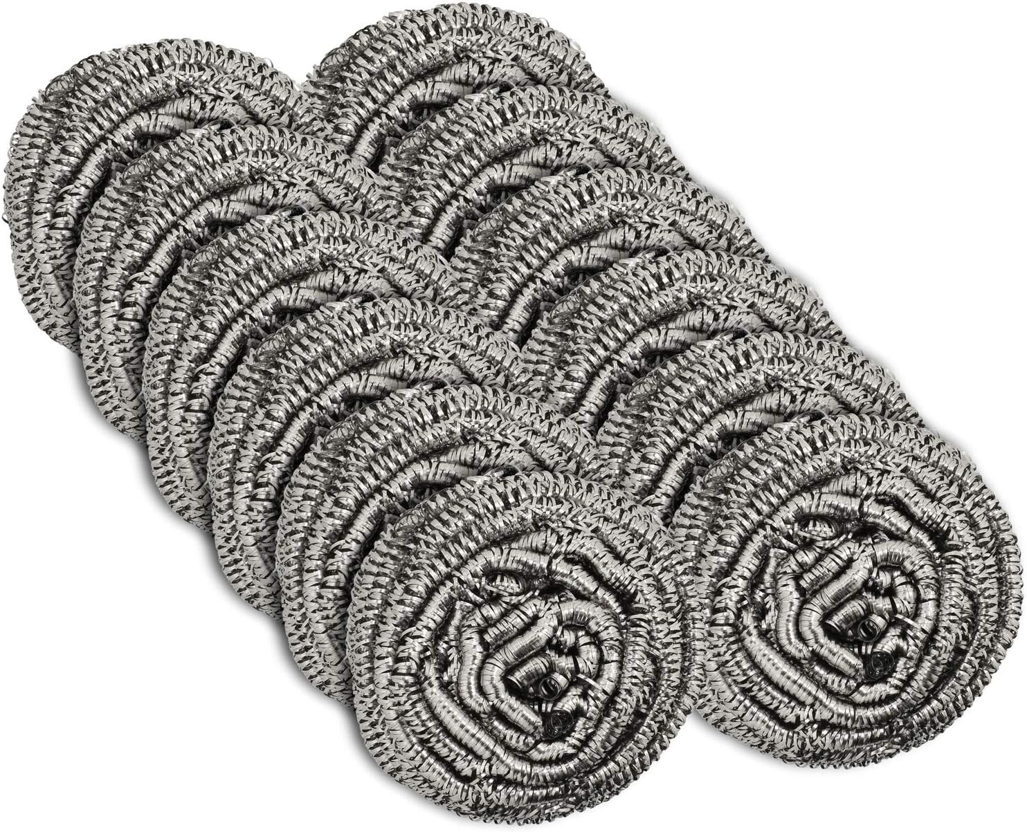 12 Pack Stainless Steel Scourers by Scrub It – Steel Wool Scrubber Pad used f…
