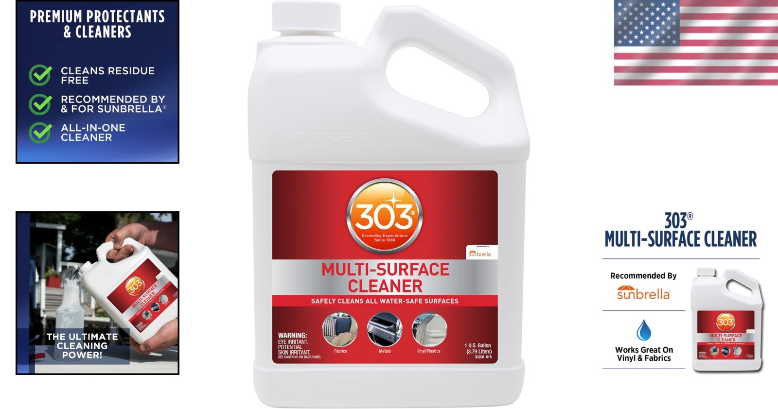 Multi-Surface Cleaner Gallon: Sunbrella Approved, Residue Free, Fabric & Viny…