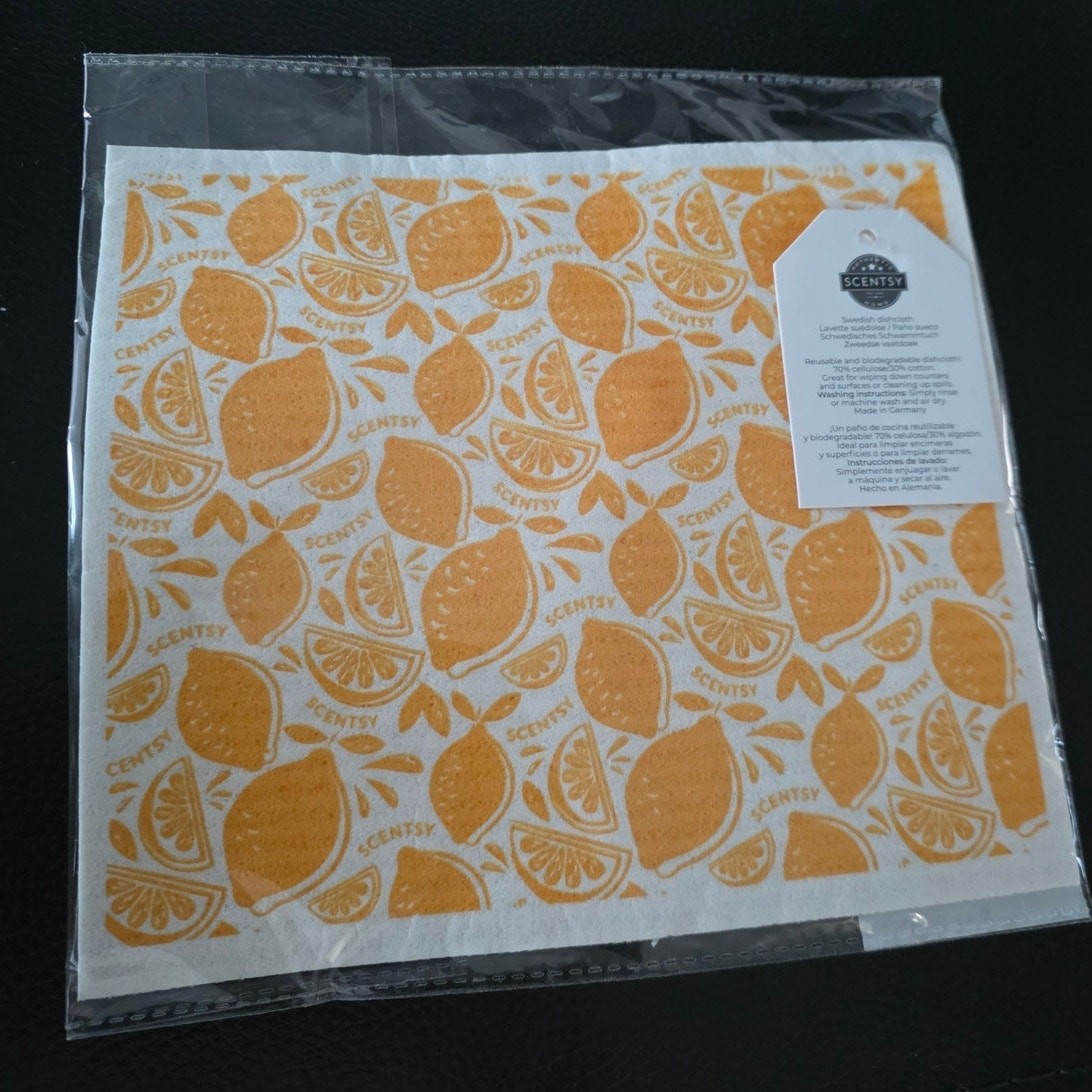 Scentsy Swedish Dishcloth/Washcloth – Citrus – New