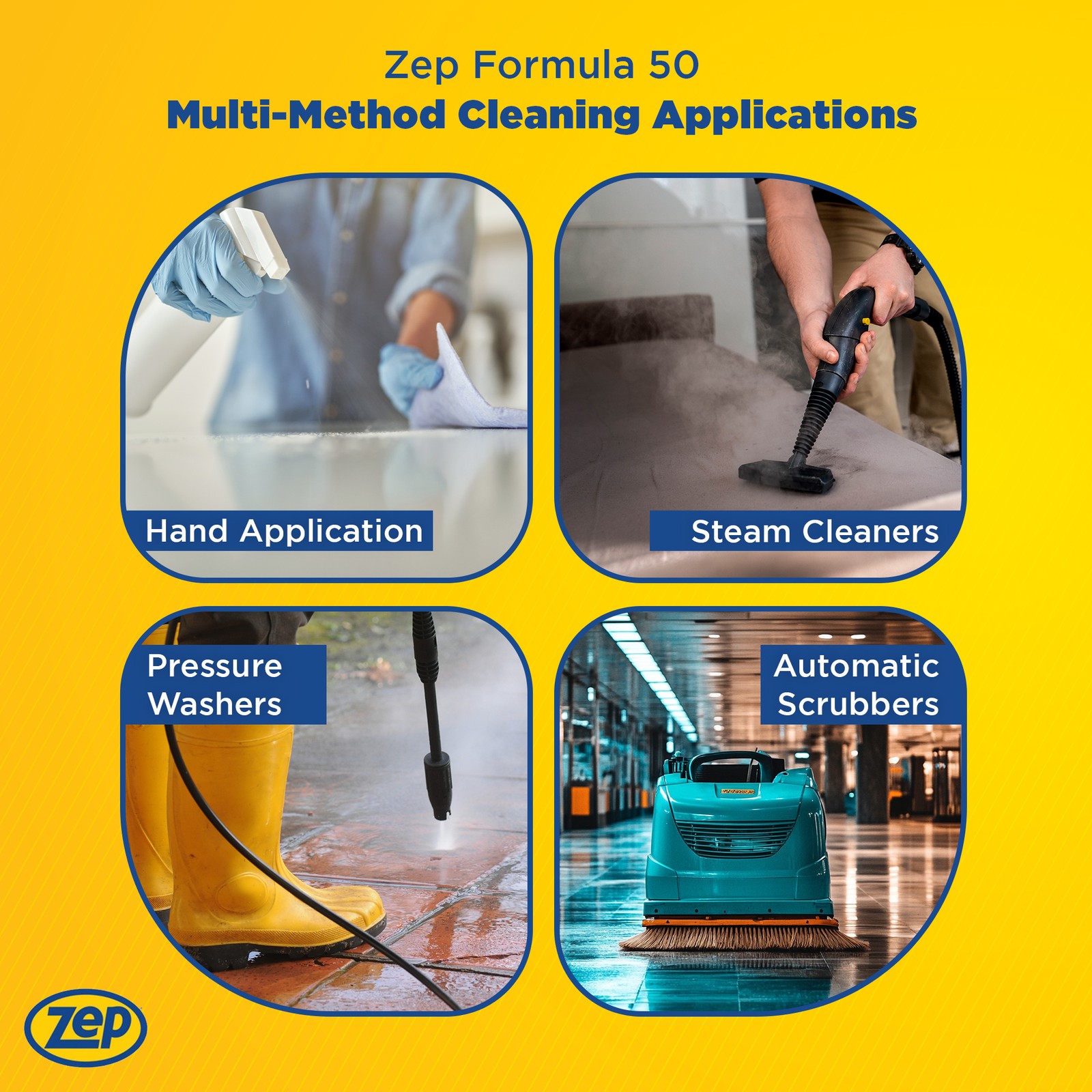 Zep Formula 50 Heavy-Duty Alkaline Cleaner – 1 Gallon (Case of 4) 85924