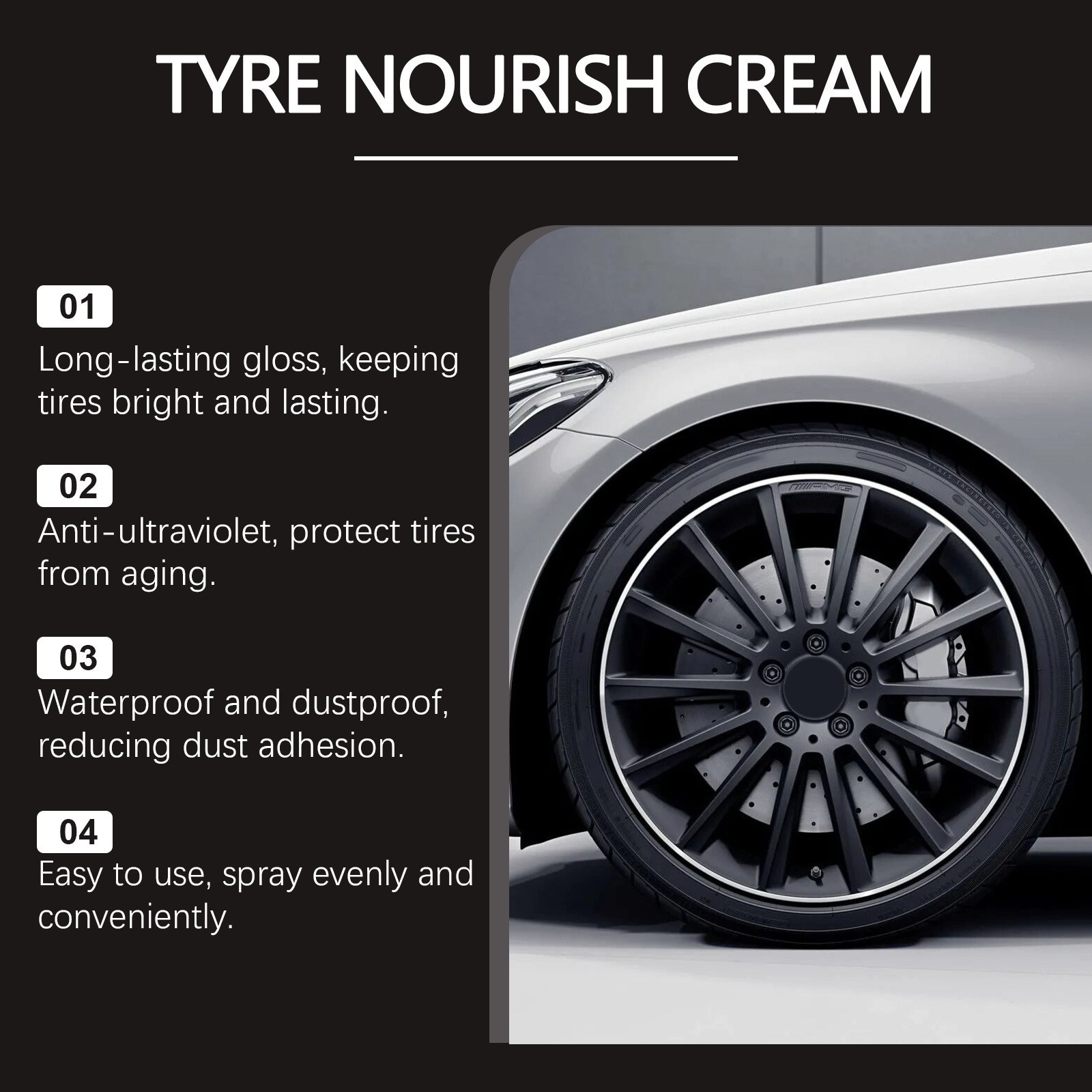 Tyre Nourish Cream,Maintain Luster For Cars,UV Protection And Waterproof Coating