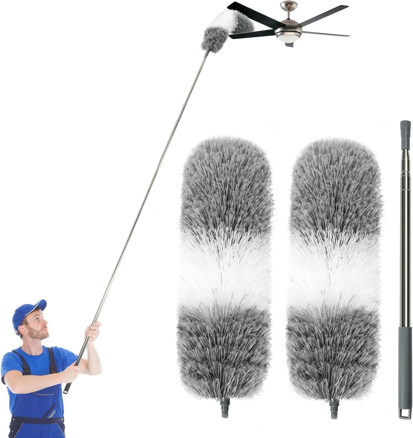 Microfiber Duster Soft Feather Dusting Brush Household Extendable Cleaning Tool